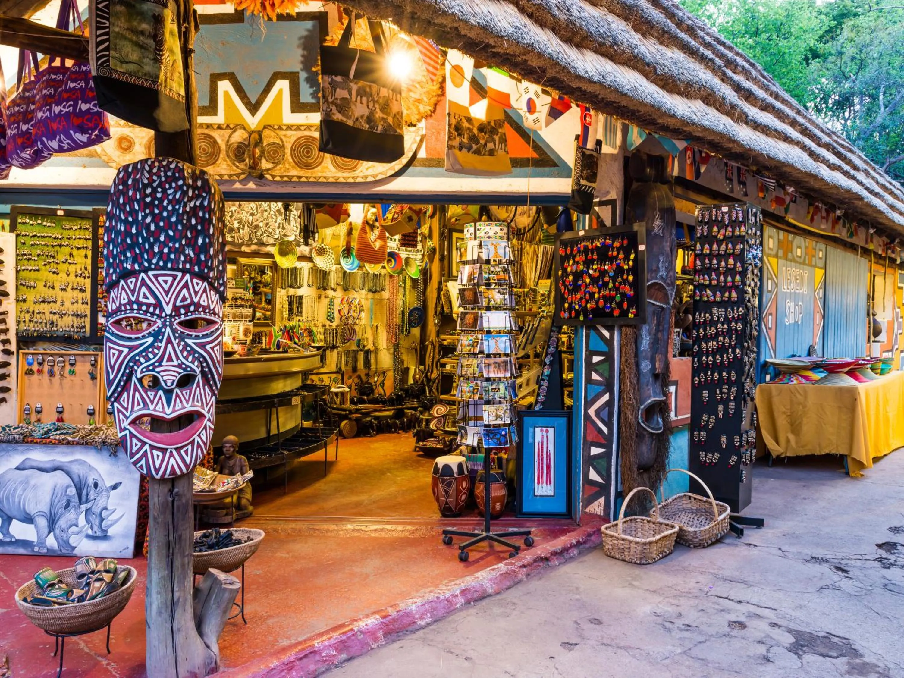 On-site shops in aha Lesedi African Lodge & Cultural Village