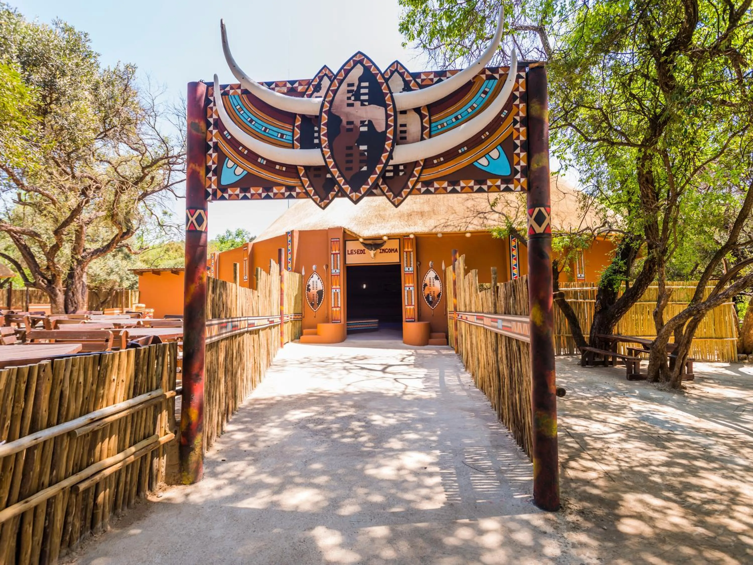 Facade/entrance in aha Lesedi African Lodge & Cultural Village