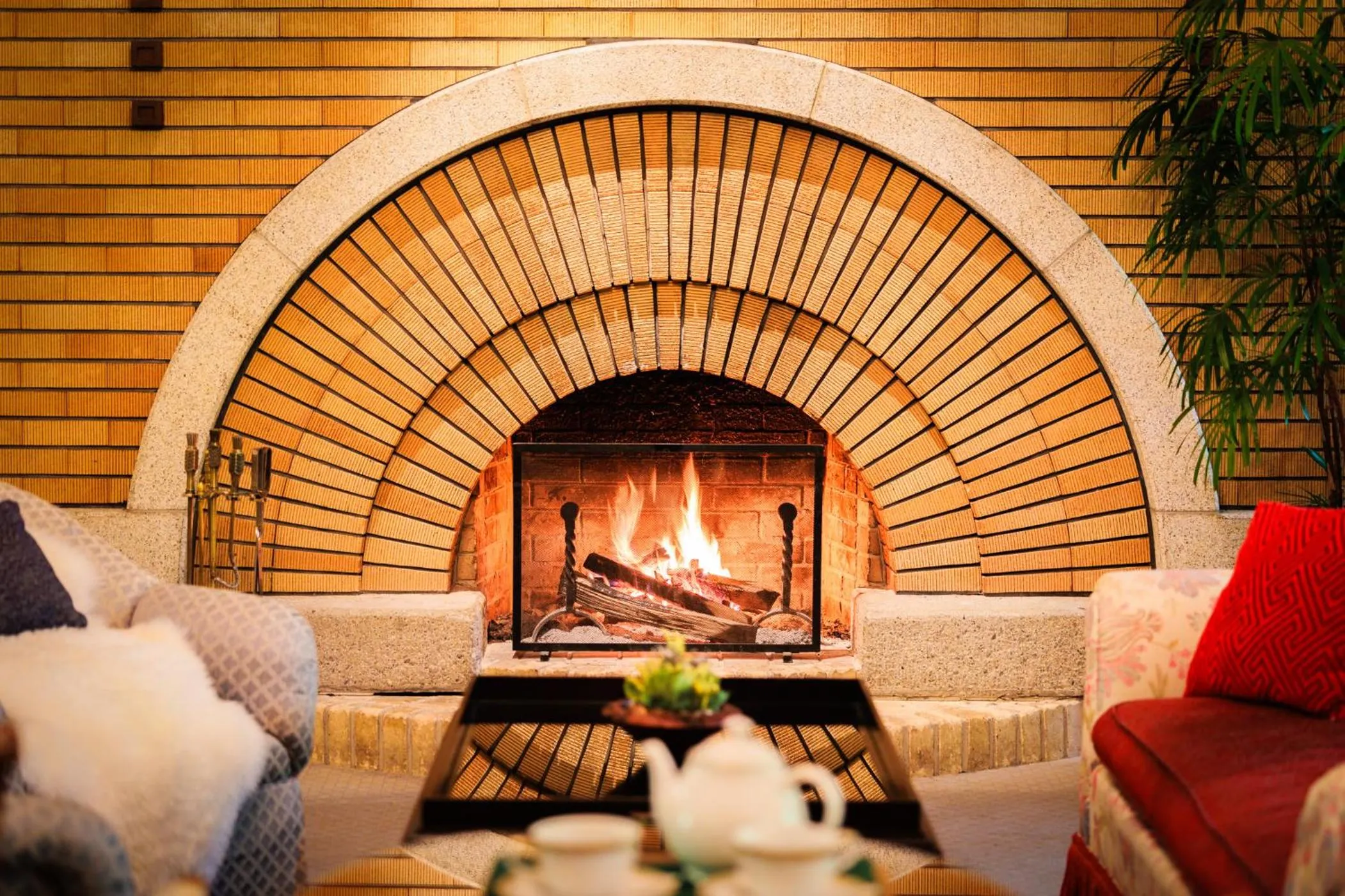fireplace in Hotel La Neige
