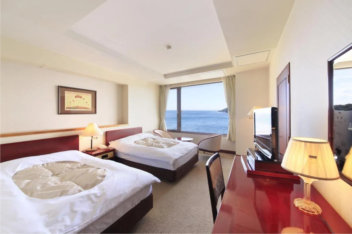 Bed in Hirado Kaijyo Hotel
