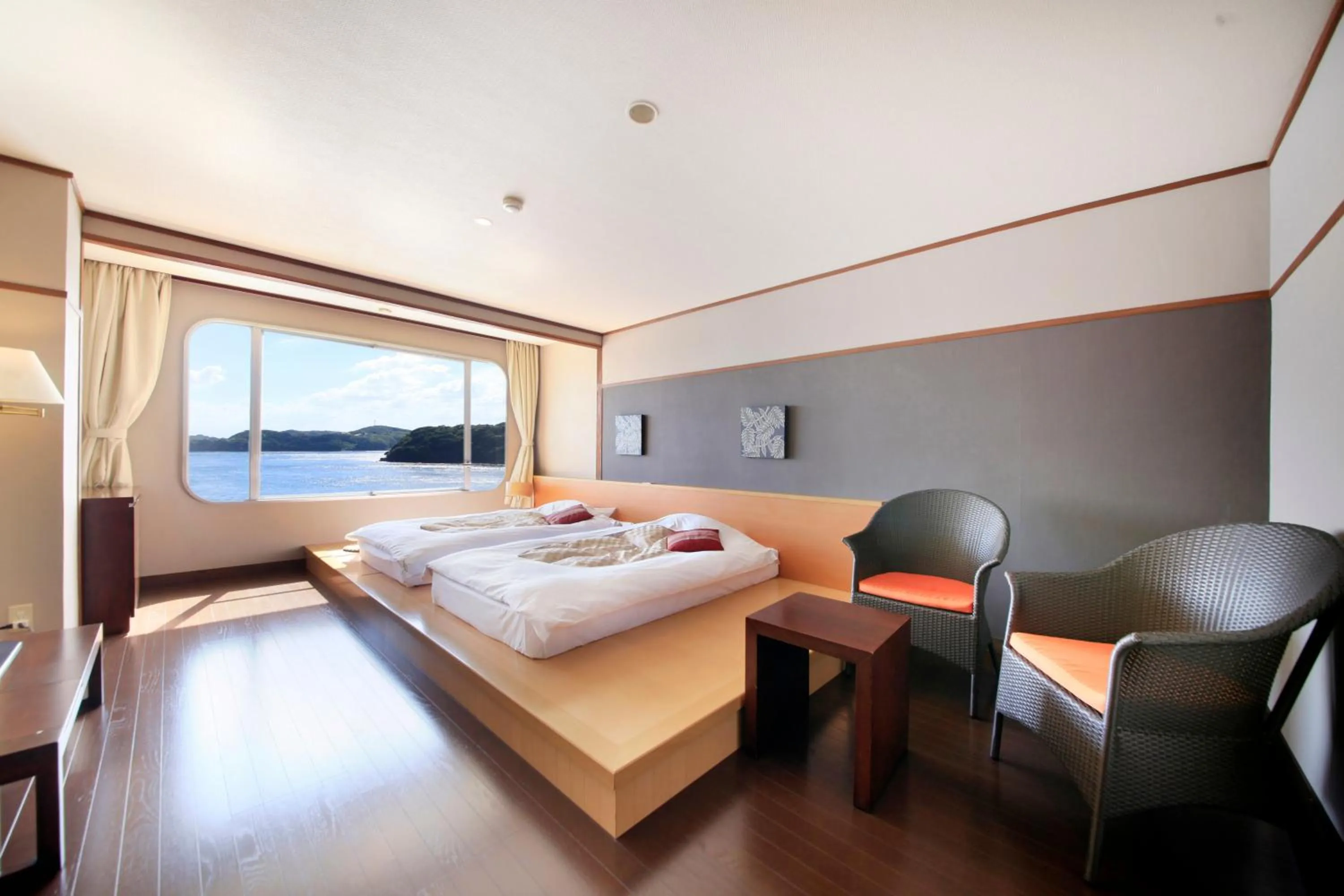 Bed in Hirado Kaijyo Hotel