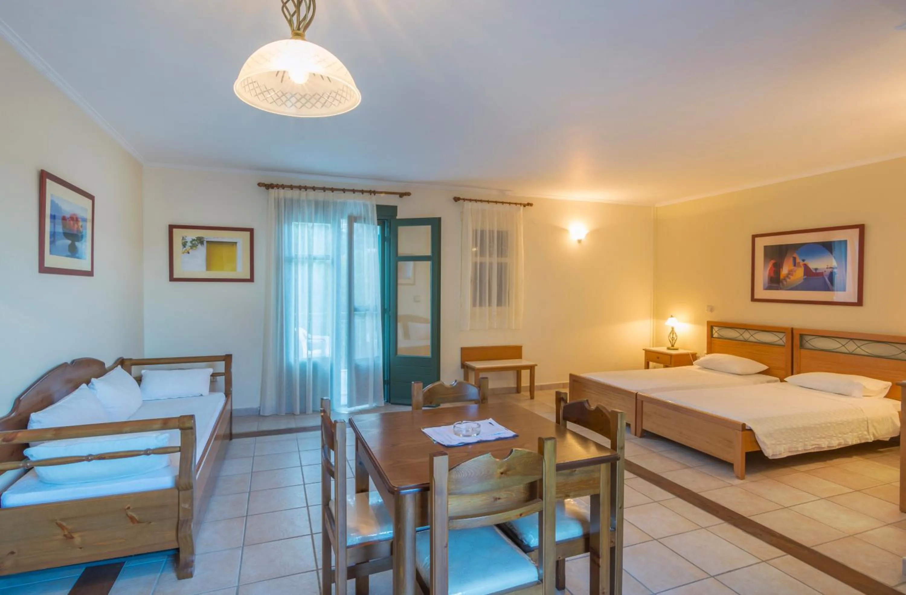 Bed in Kyveli Hotel Apartments