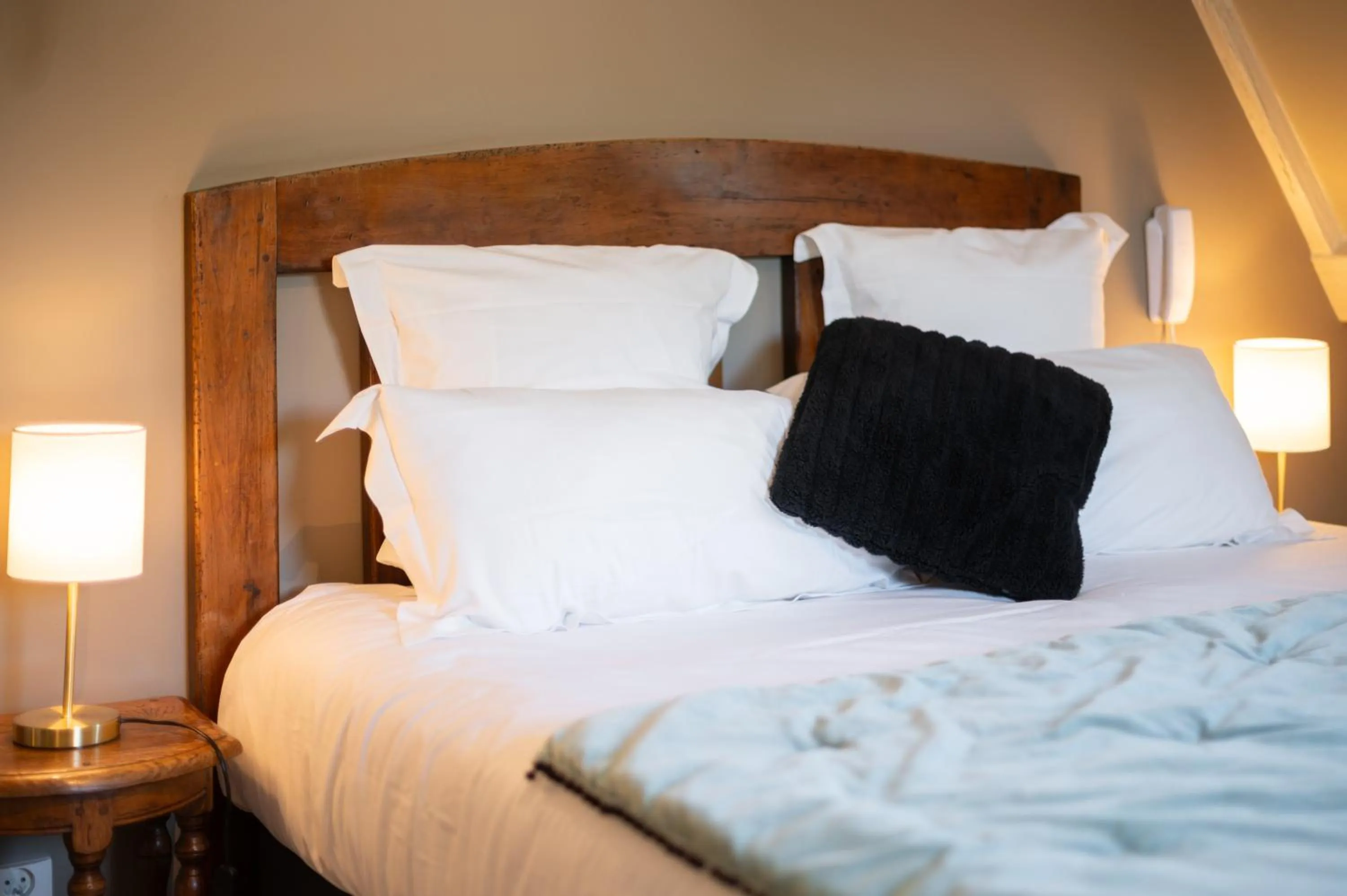 Bed in Hôtel La Couleuvrine Sarlat Centre Ville