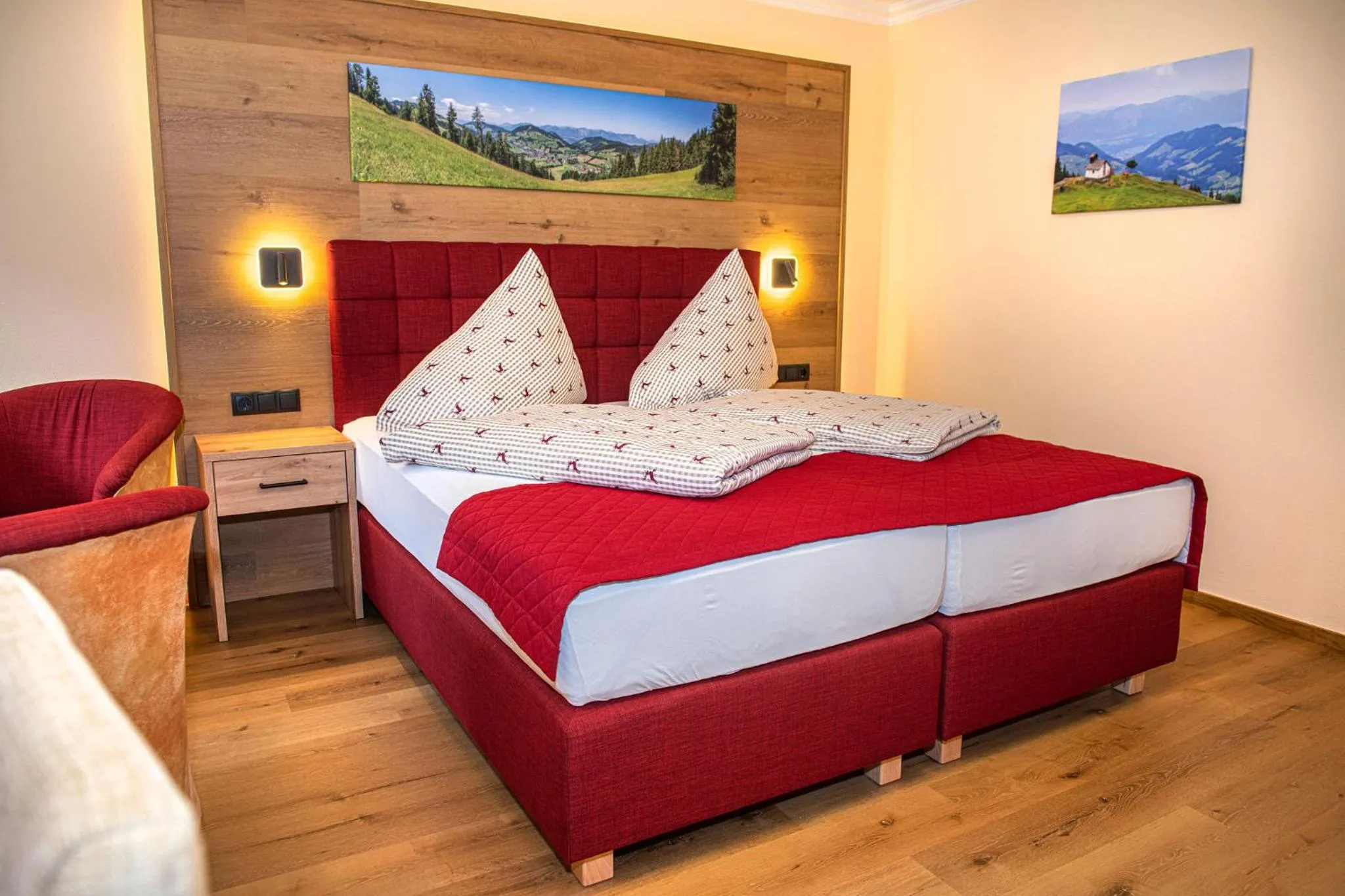 Bed in Hotel Schneeberger