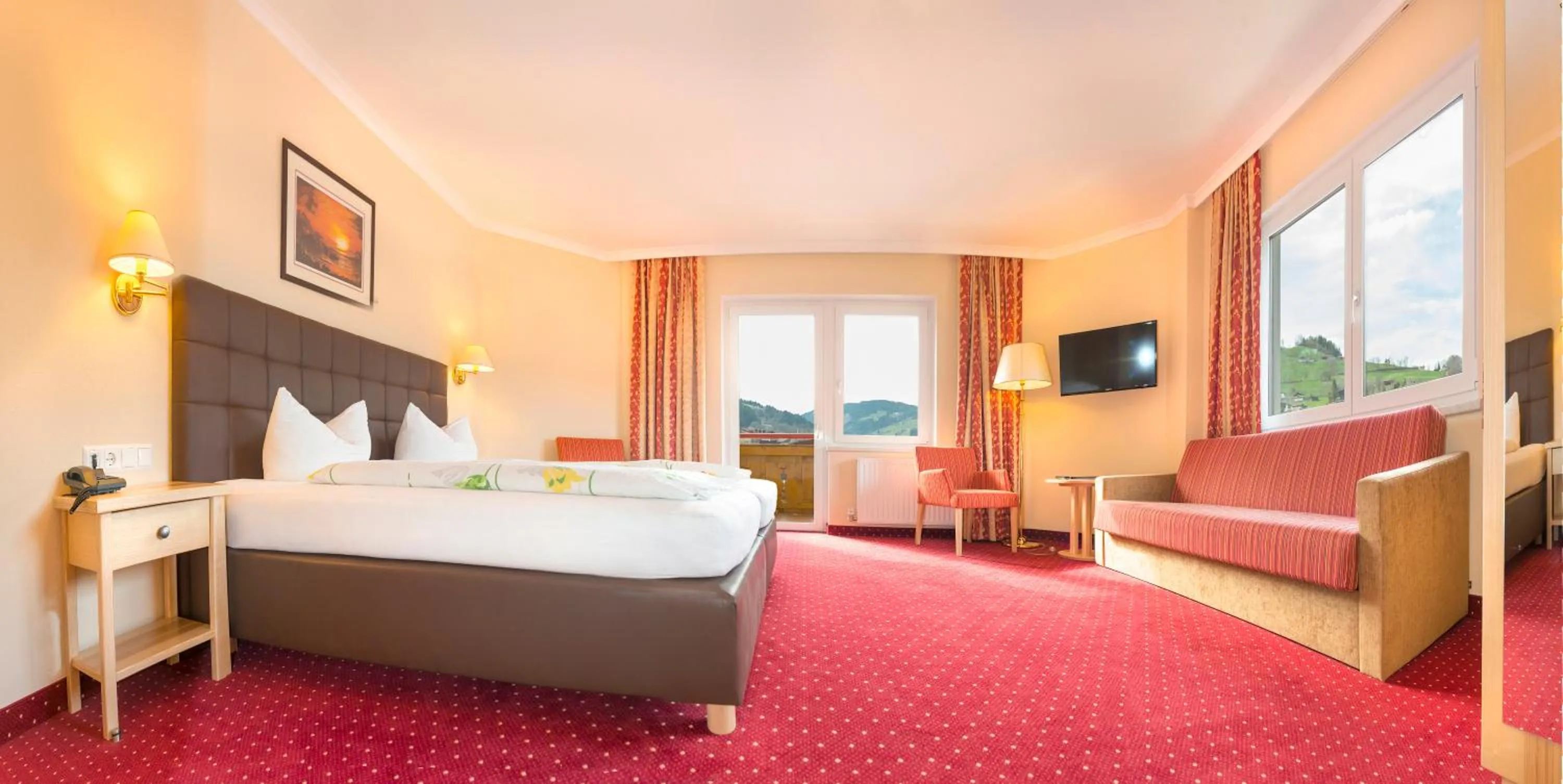 View (from property/room), Bed in Hotel Schneeberger