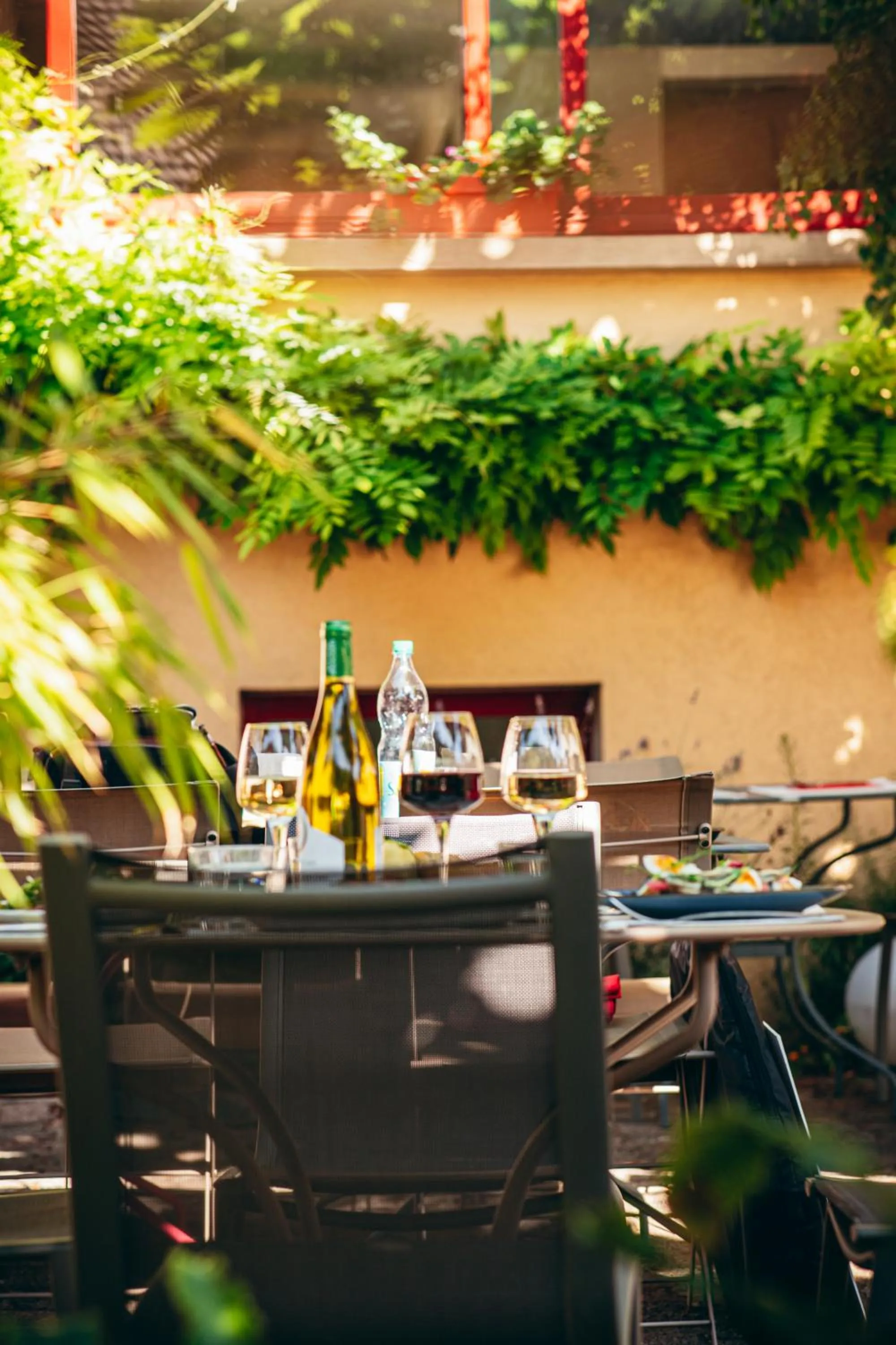 Balcony/Terrace in La Terrasse Fleurie, Logis, Hôtel et Restaurant