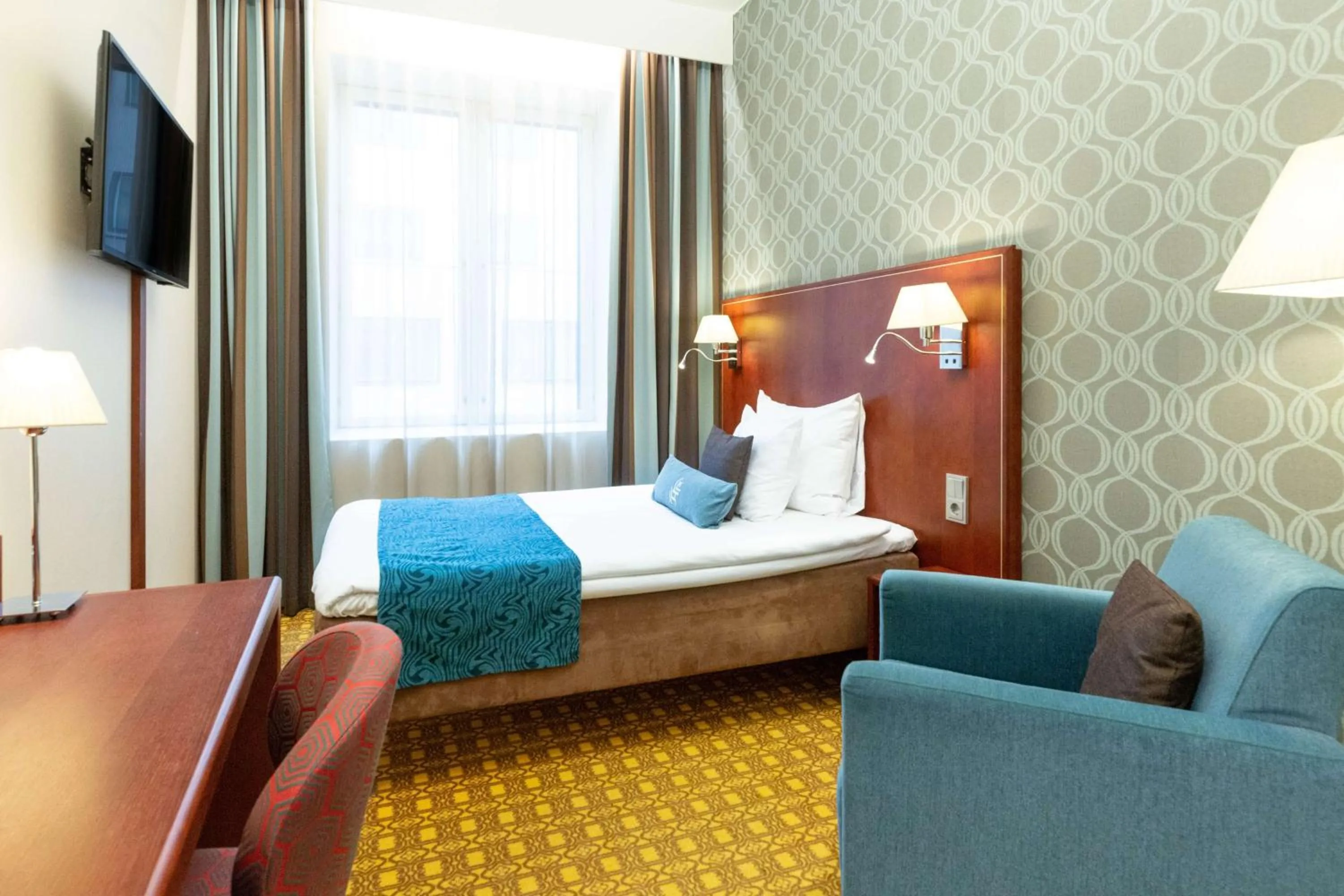 Bedroom, Bed in Scandic Atlas