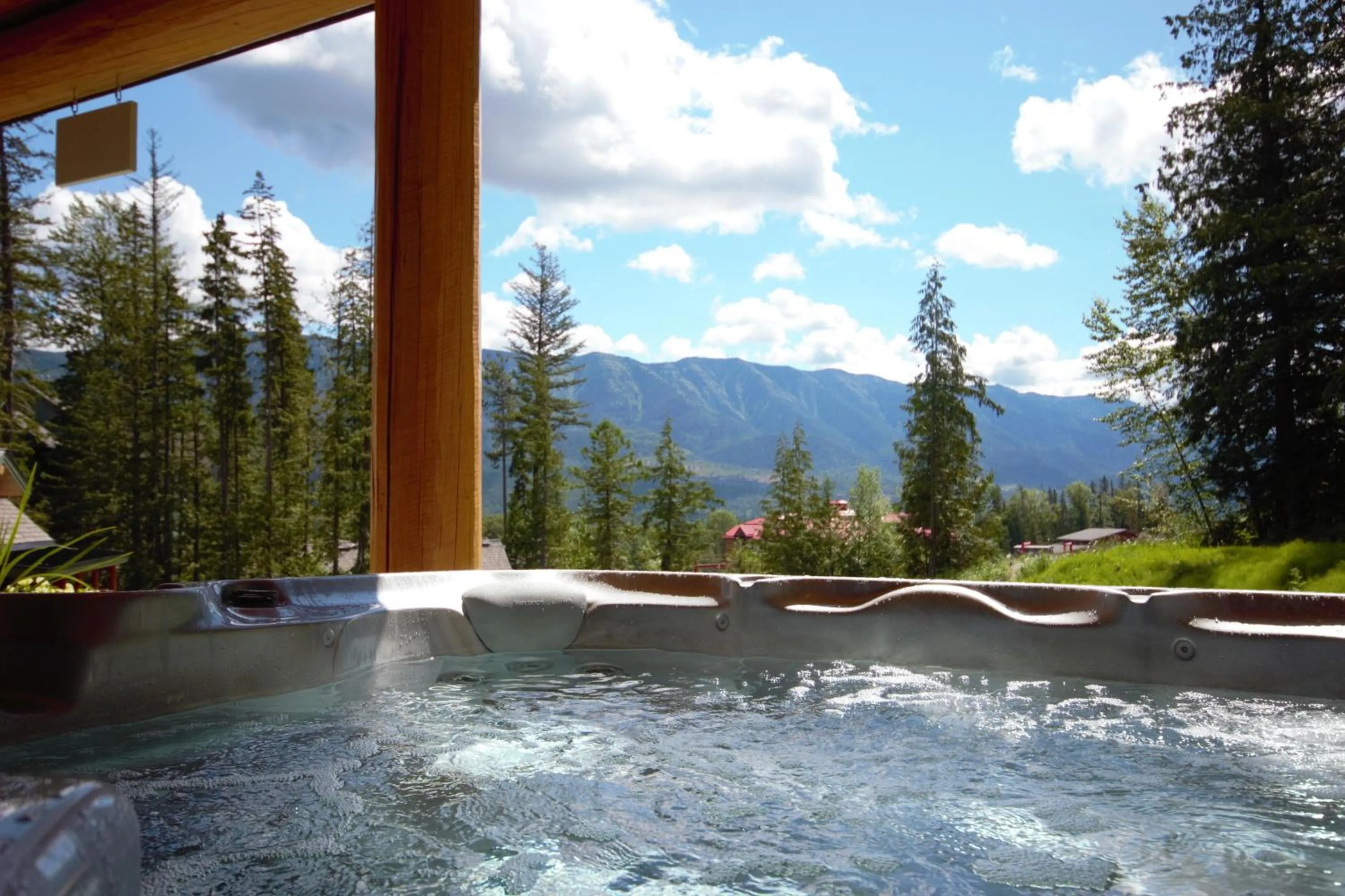 Hot Tub in Snow Creek Cabins by Fernie Lodging Co