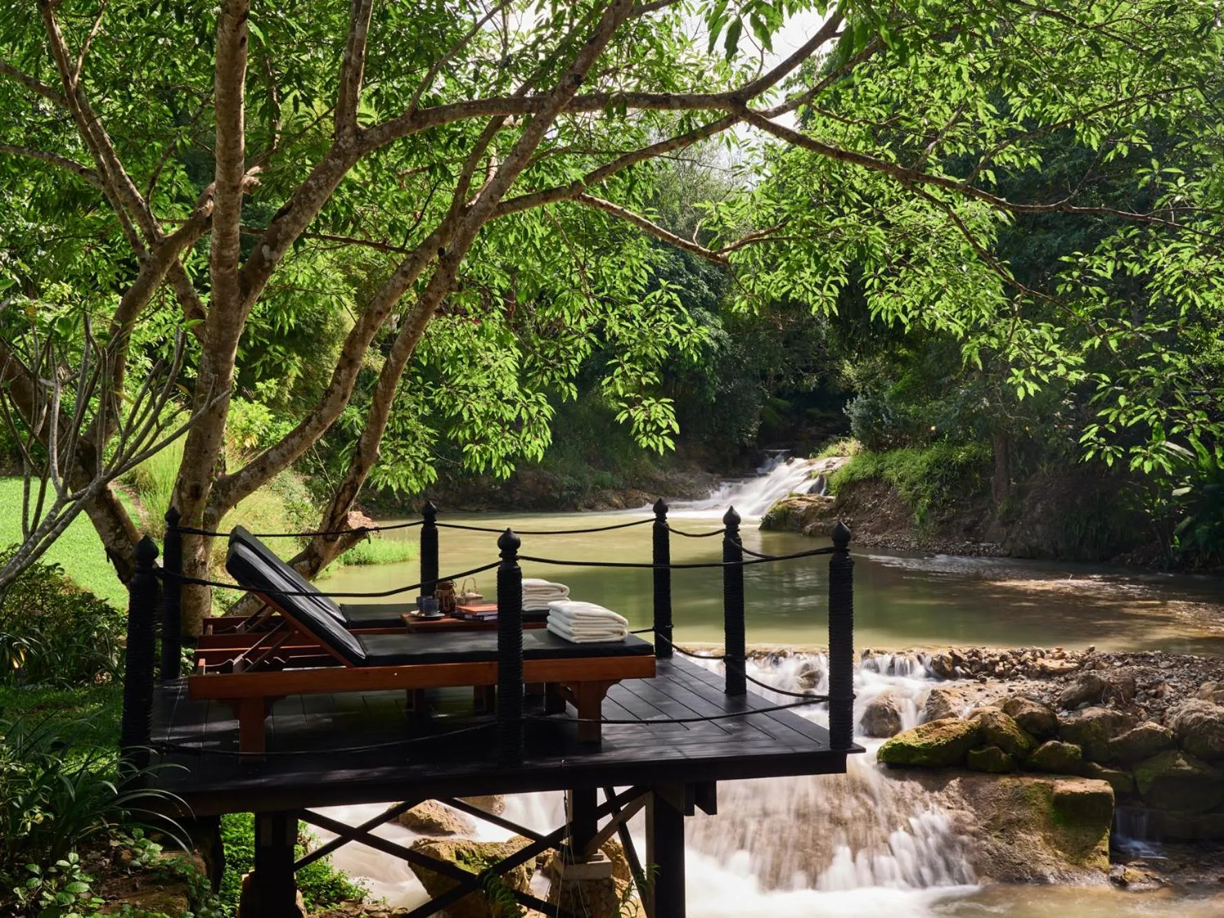 Patio in Rosewood Luang Prabang