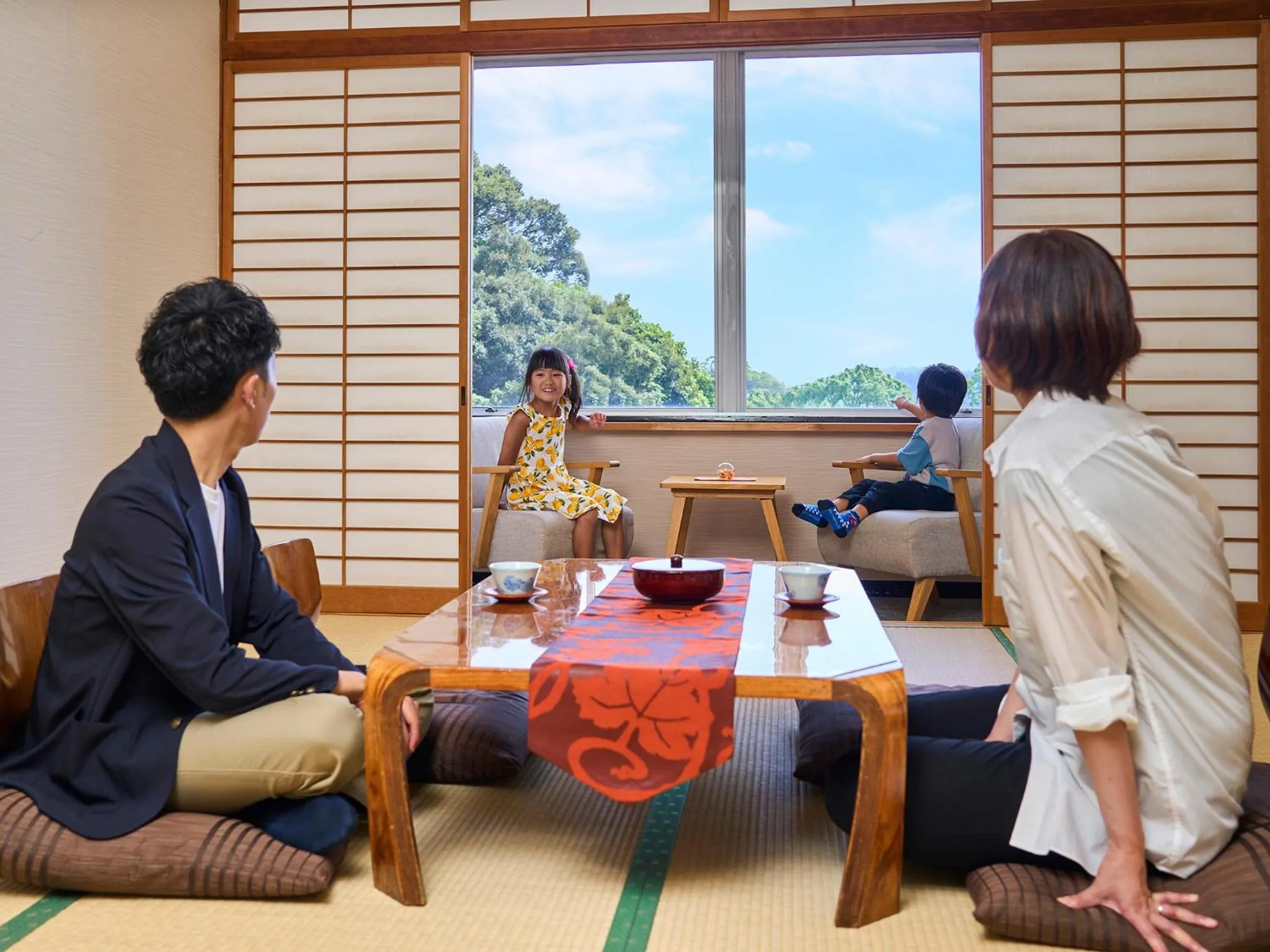 People in Hotel Flags Kuju Kusima
