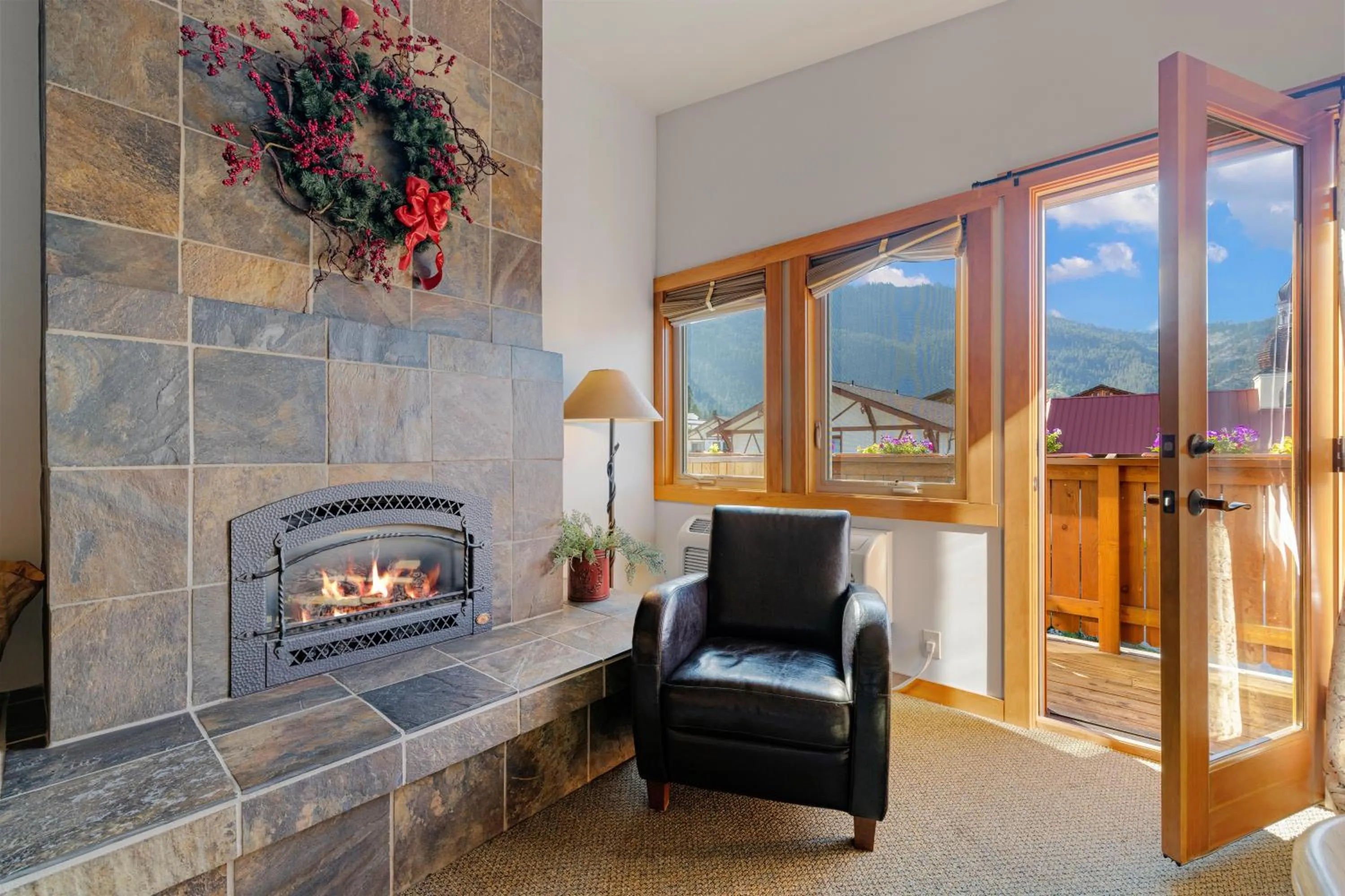 Seating area in Solstice Suites