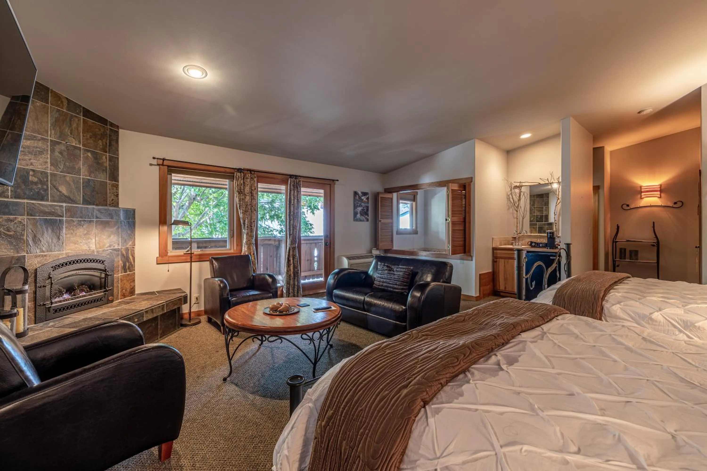 Seating area in Solstice Suites