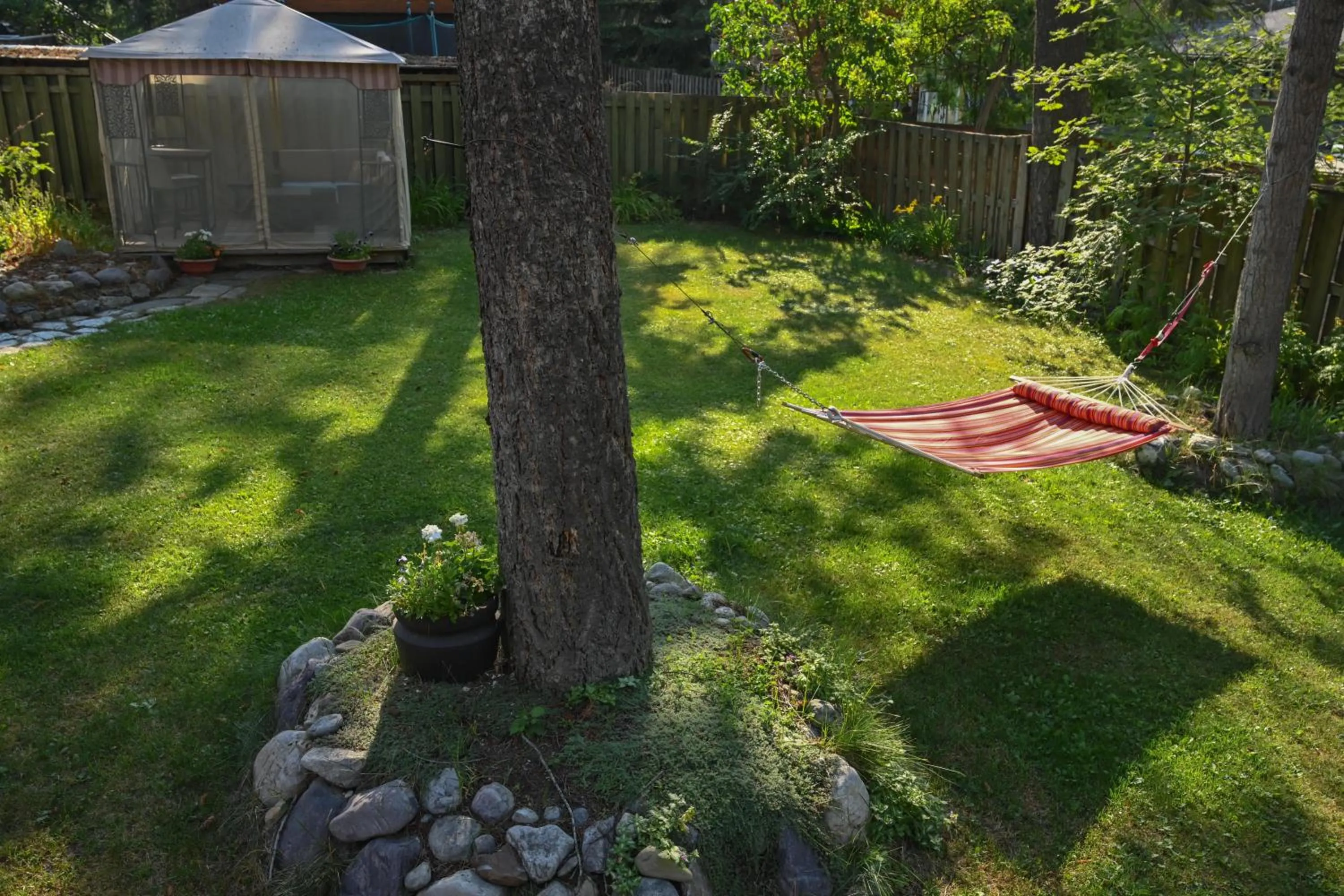 Garden view in Auberge Kicking Horse Guest House