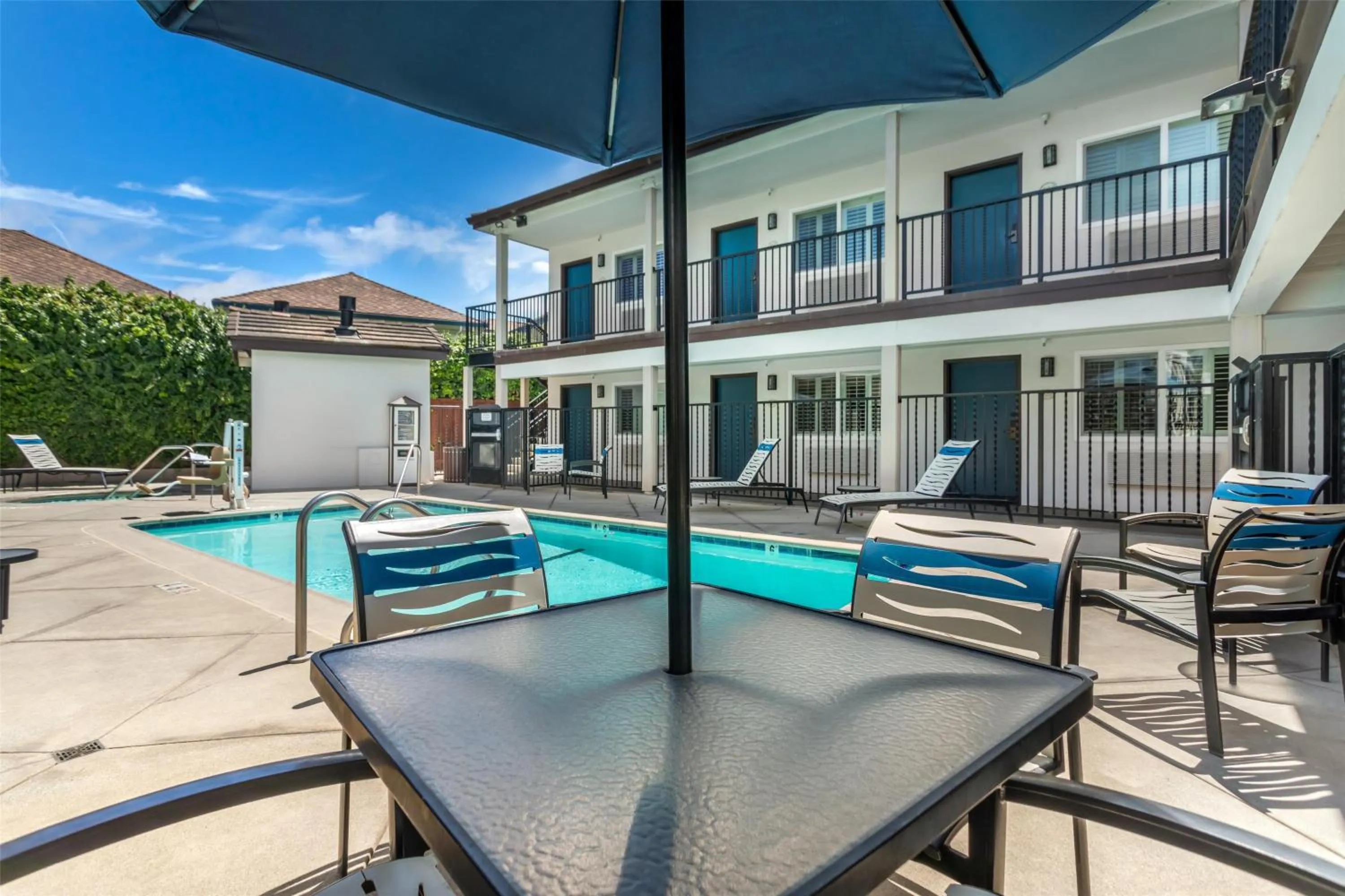 Pool view in Best Western Rose Garden Inn