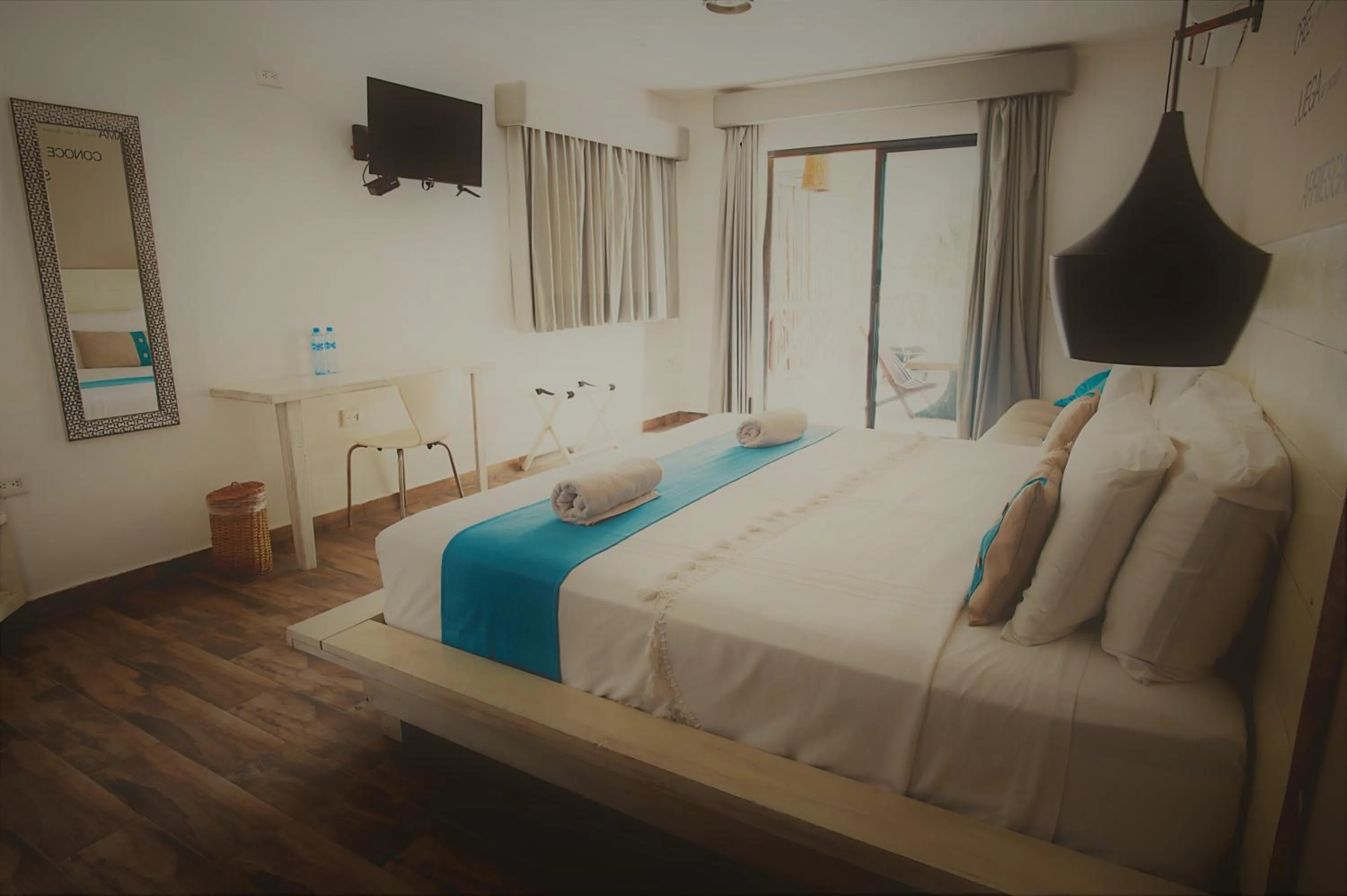 Balcony/Terrace, Bed in Hotel Luna De Plata Mahahual