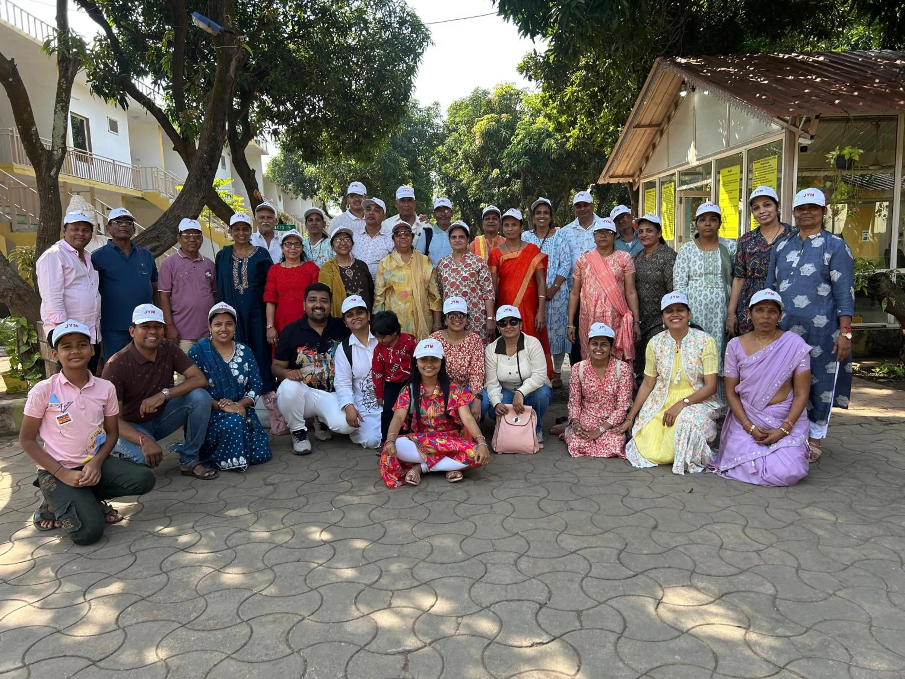 group of guests in Gir Jungle Lodge