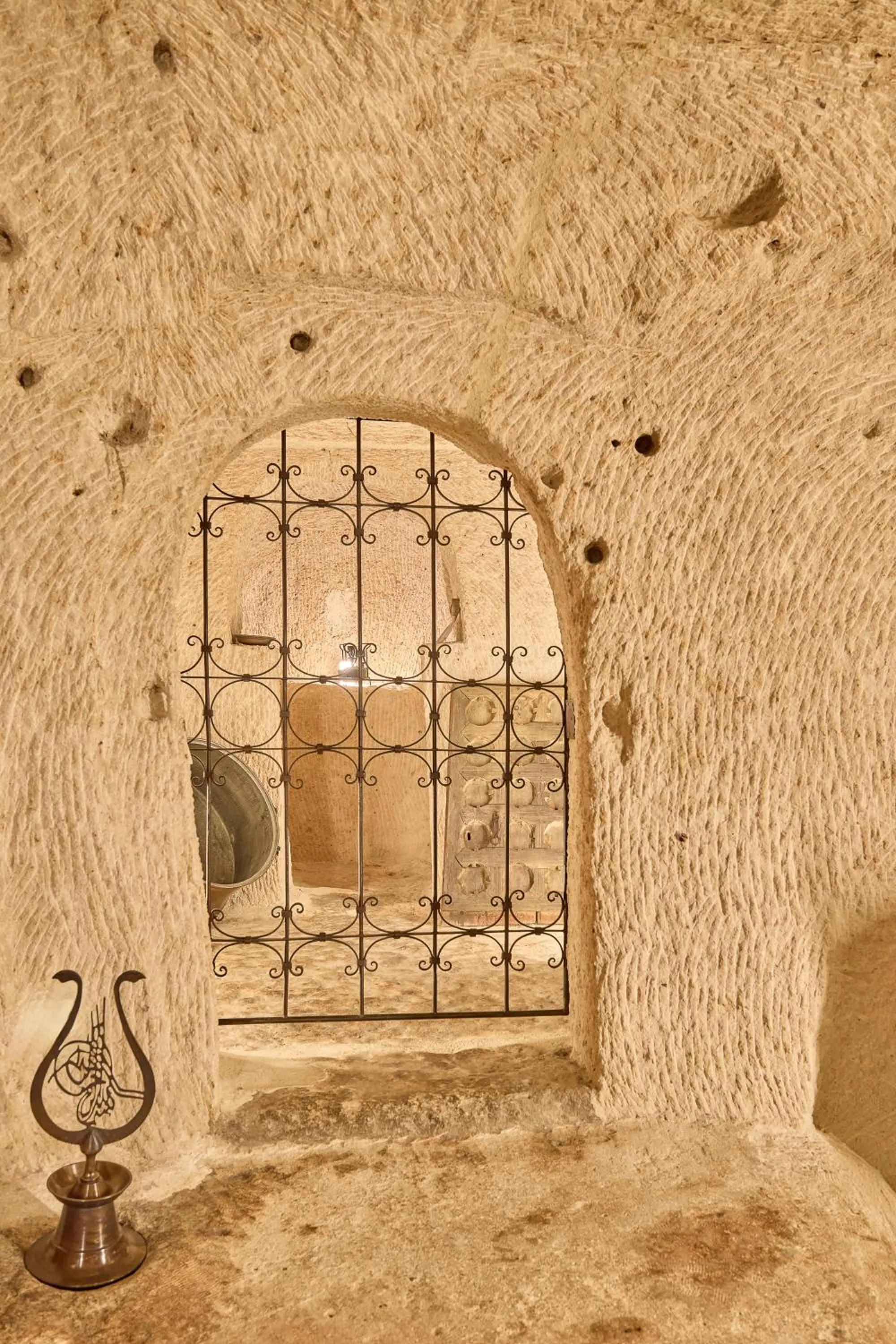 Decorative detail in Mithra Cave Cappadocia