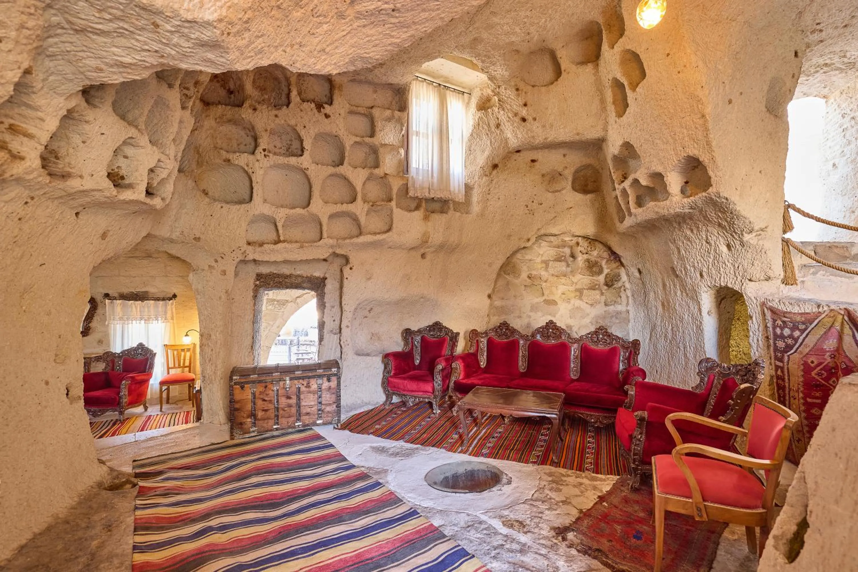 Seating area in Mithra Cave Cappadocia