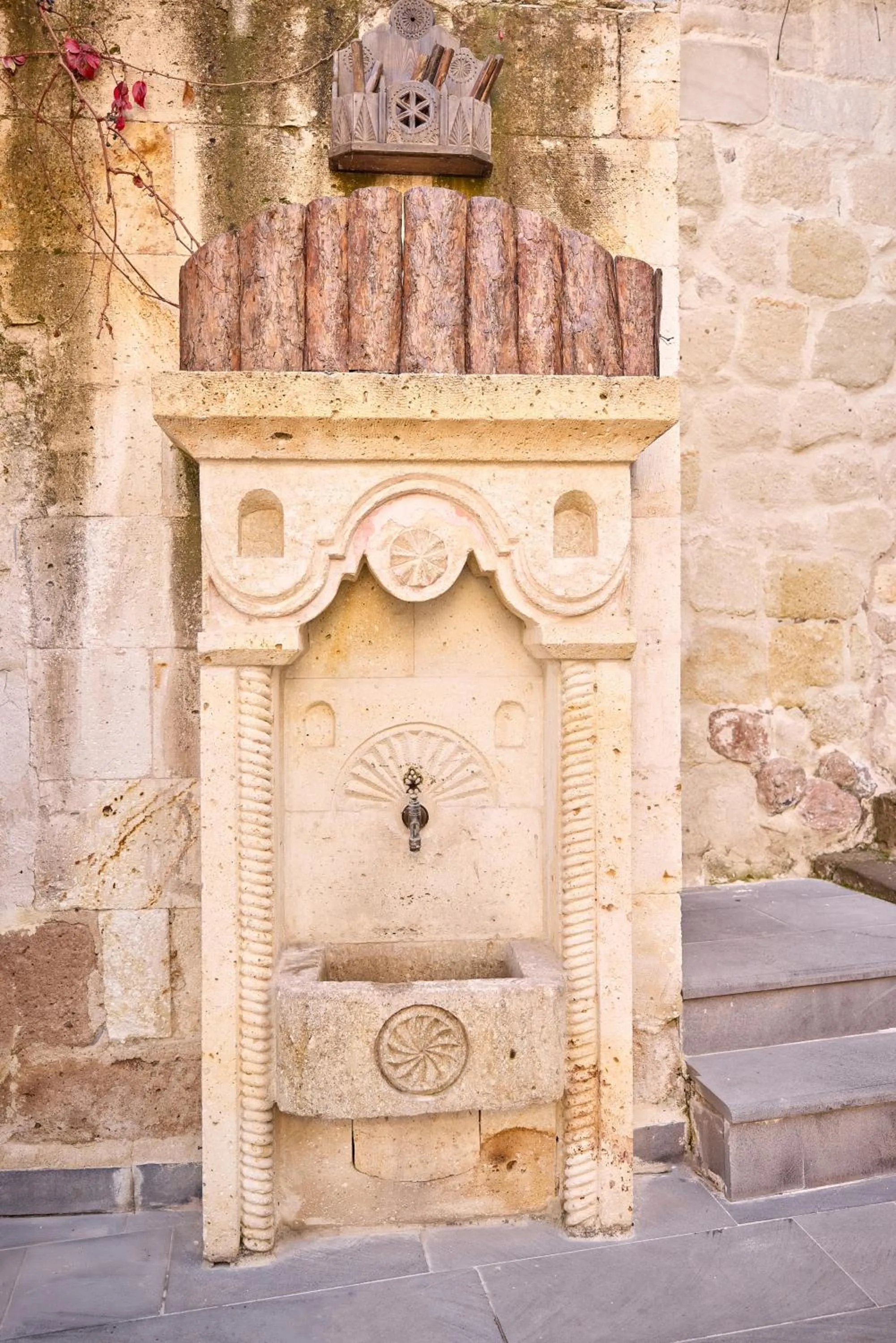 Decorative detail in Mithra Cave Cappadocia