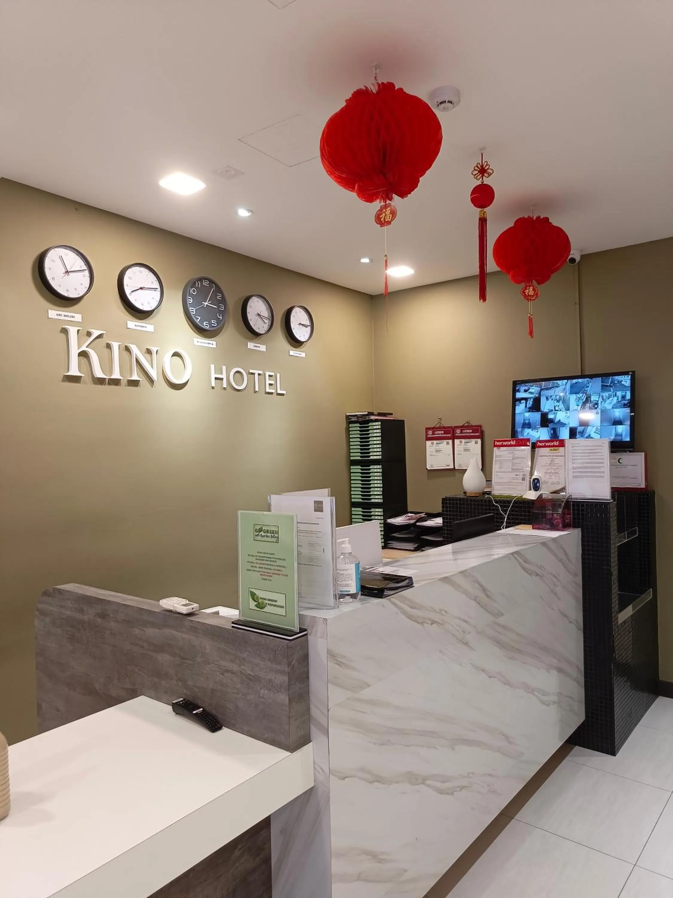 Lobby or reception, Bed in Kino Hotel