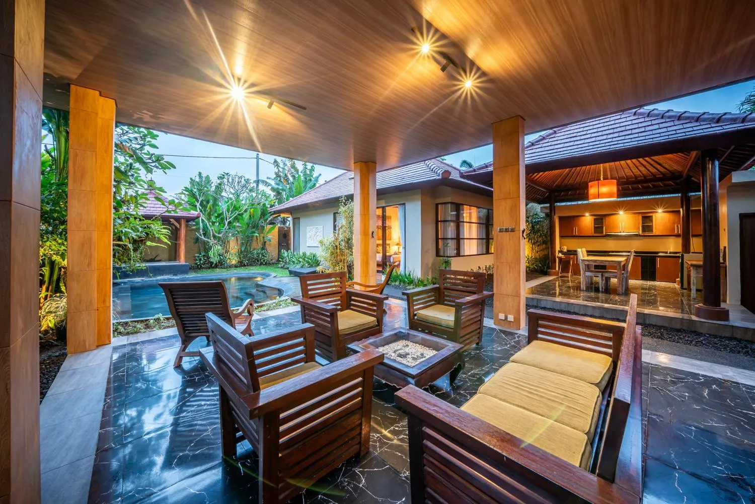 Living room in The Kampung Ubud Villa