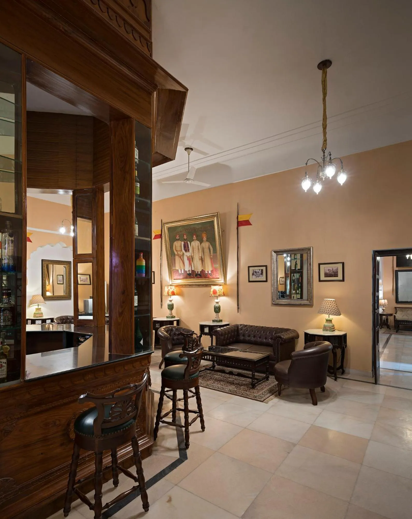 Lounge or bar in Alsisar Mahal- Heritage Hotel
