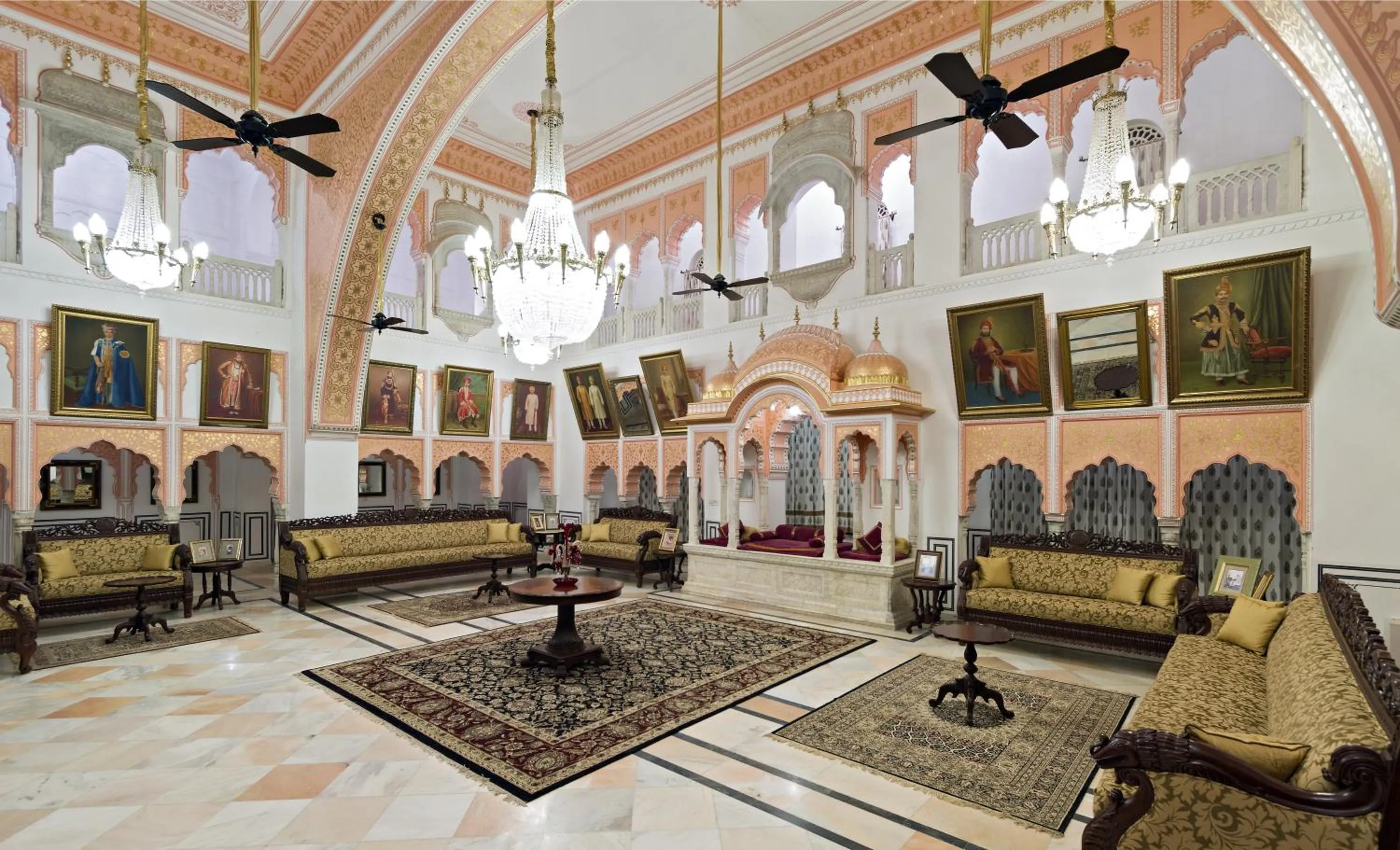 Lobby or reception in Alsisar Mahal- Heritage Hotel