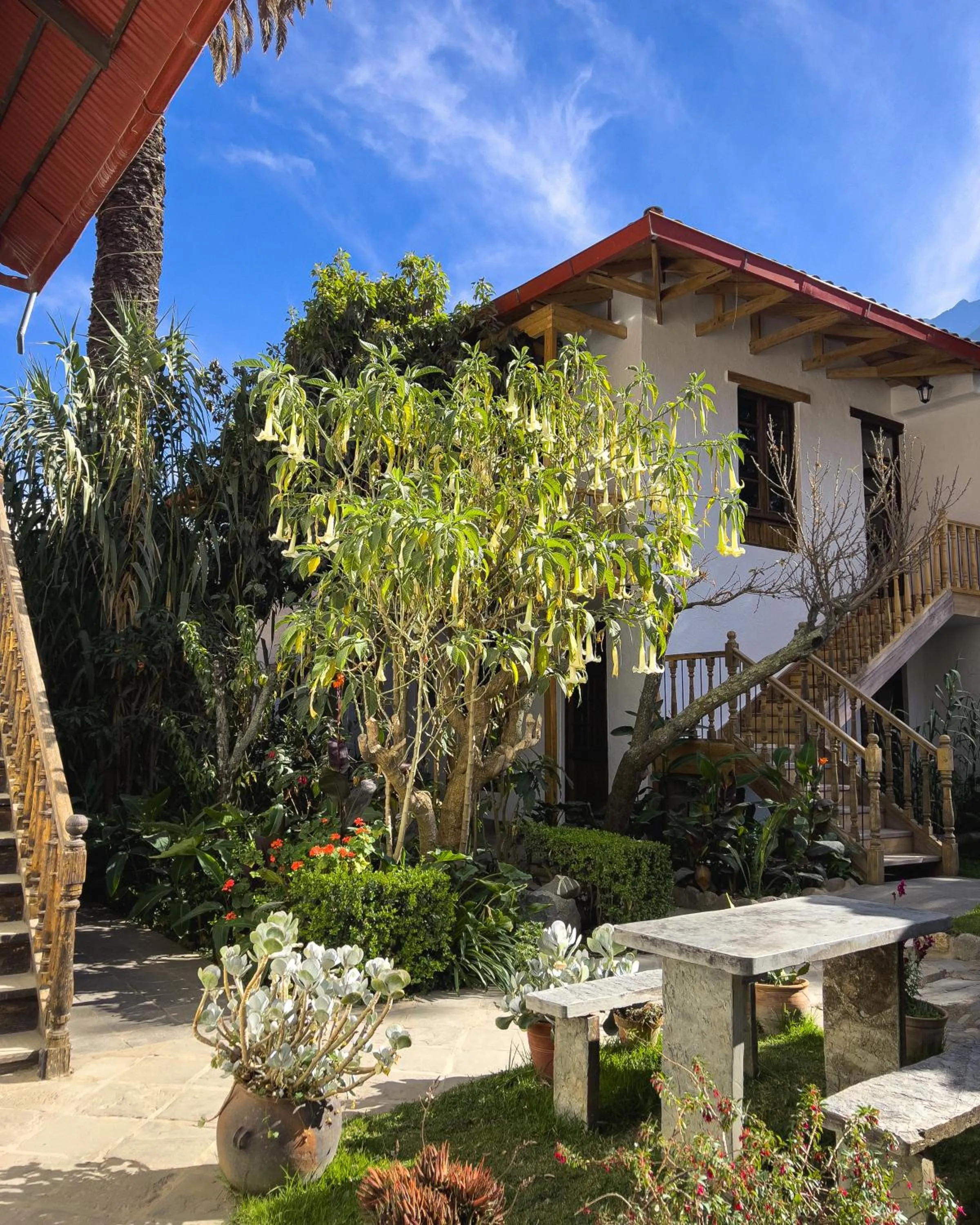 Garden view in El Albergue Ollantaytambo