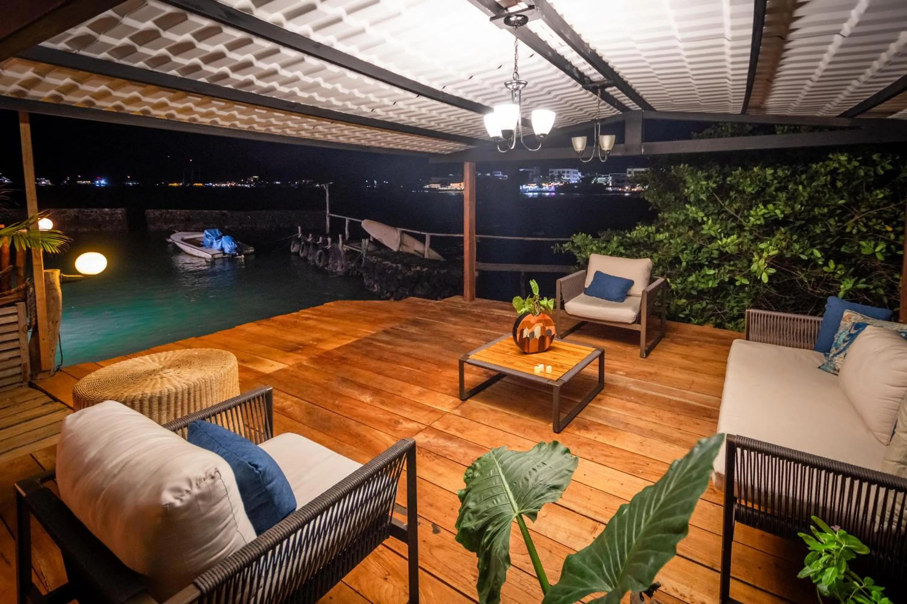 Patio in Blu Galapagos Sustainable Waterfront Lodge