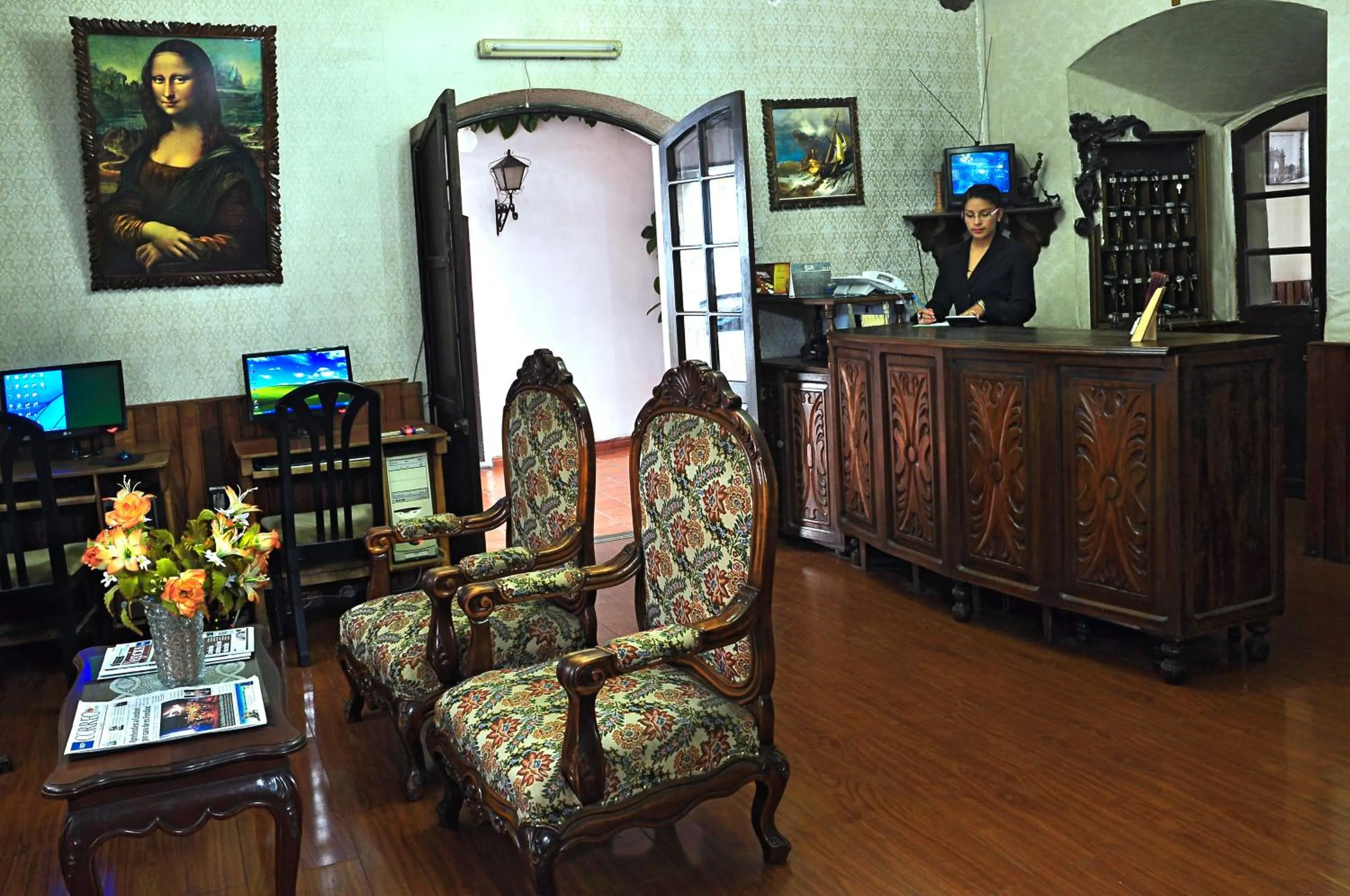 Lobby or reception in Hostal Sucre