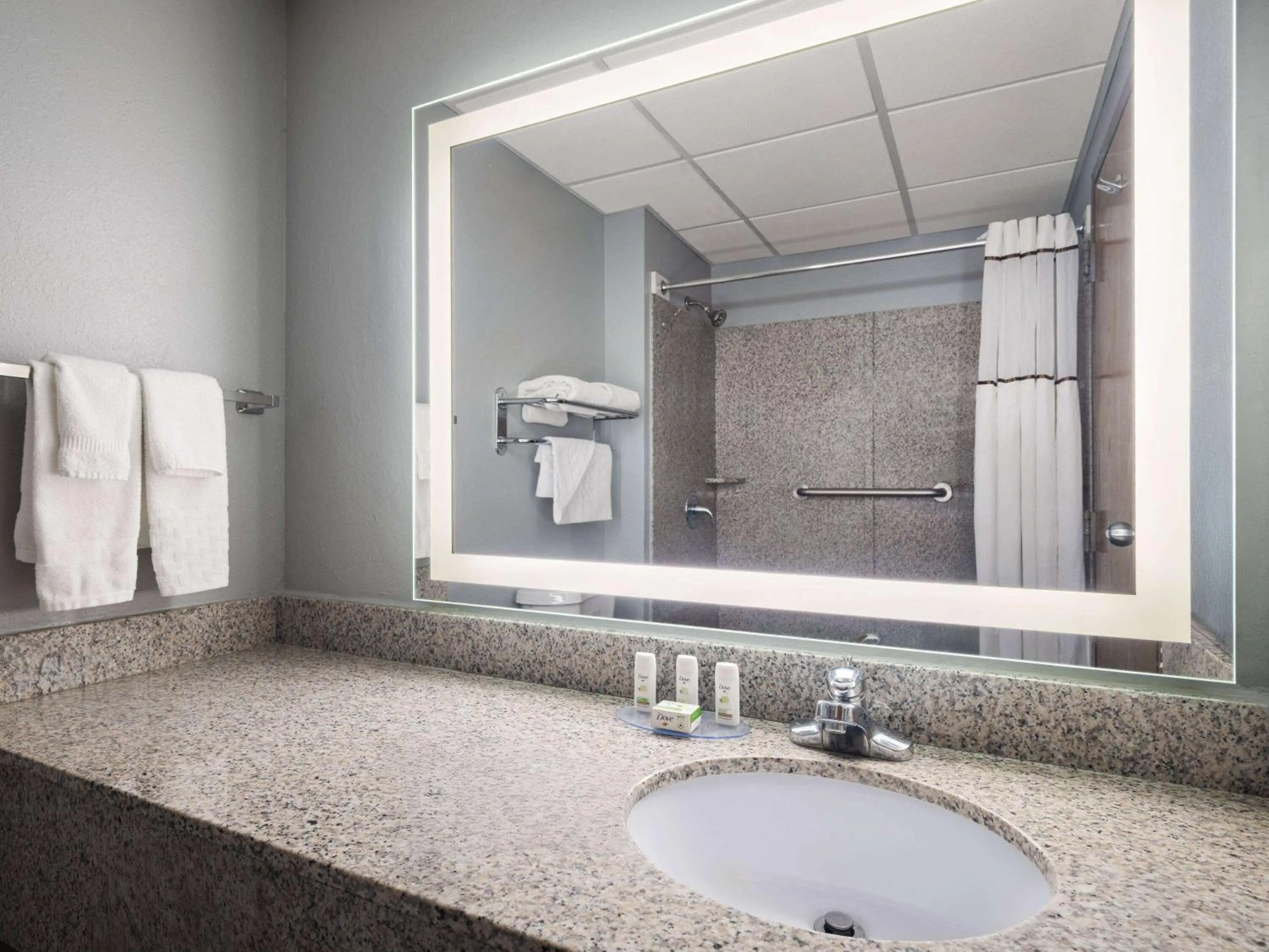 Bathroom in AmericInn by Wyndham Woodstock IL