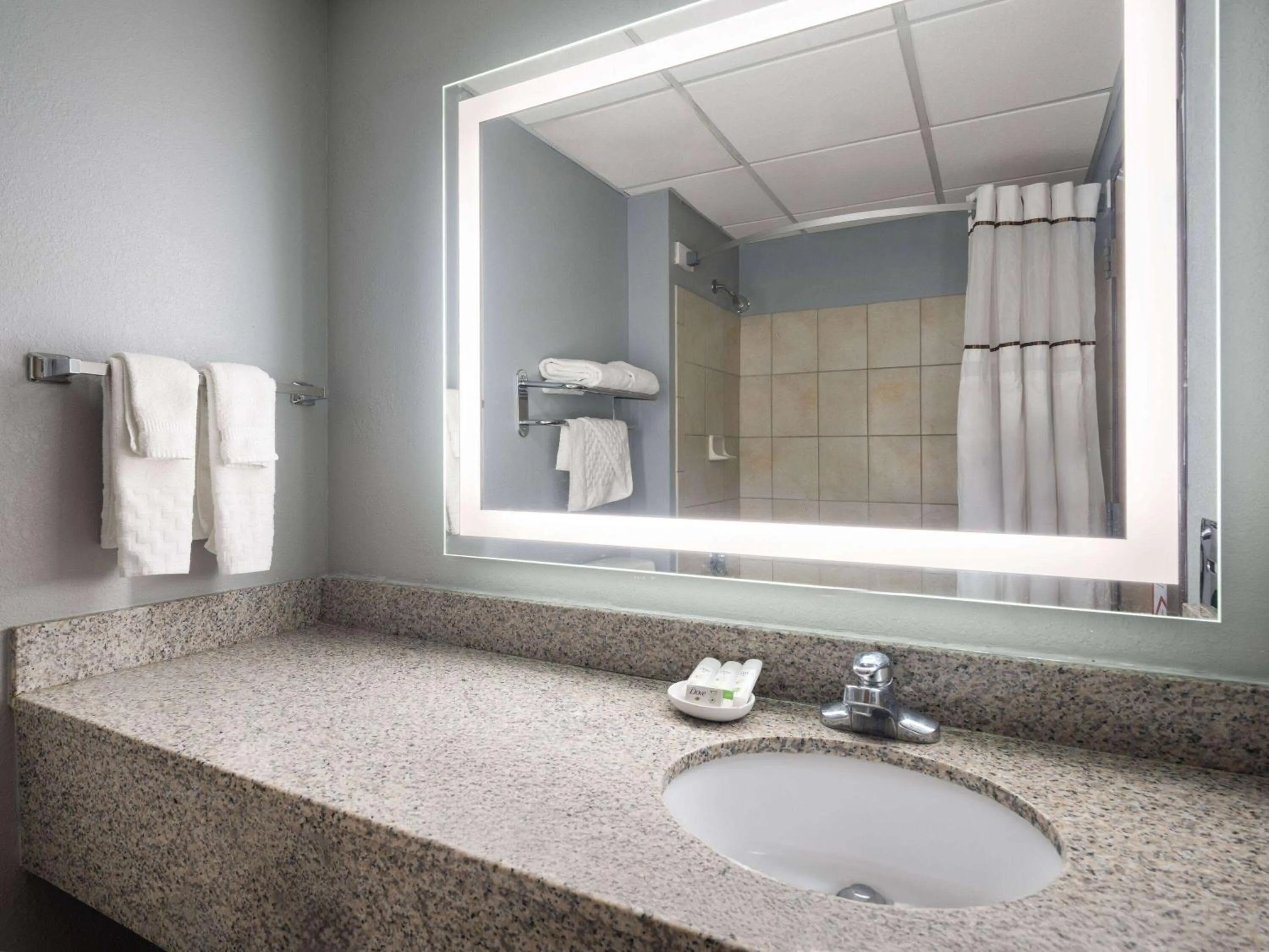 Bathroom in AmericInn by Wyndham Woodstock IL