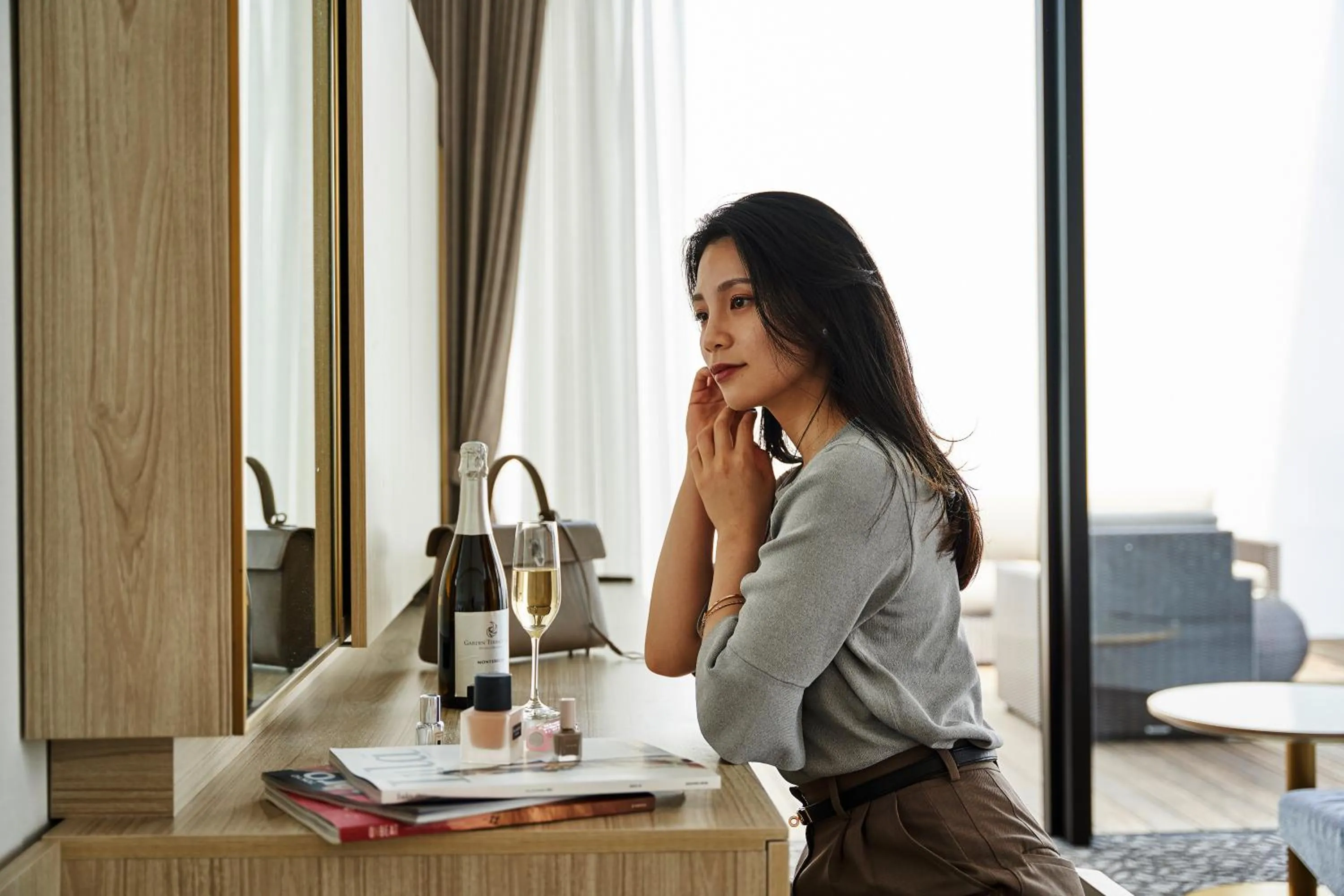 People in Garden Terrace Saga Hotel & Resorts