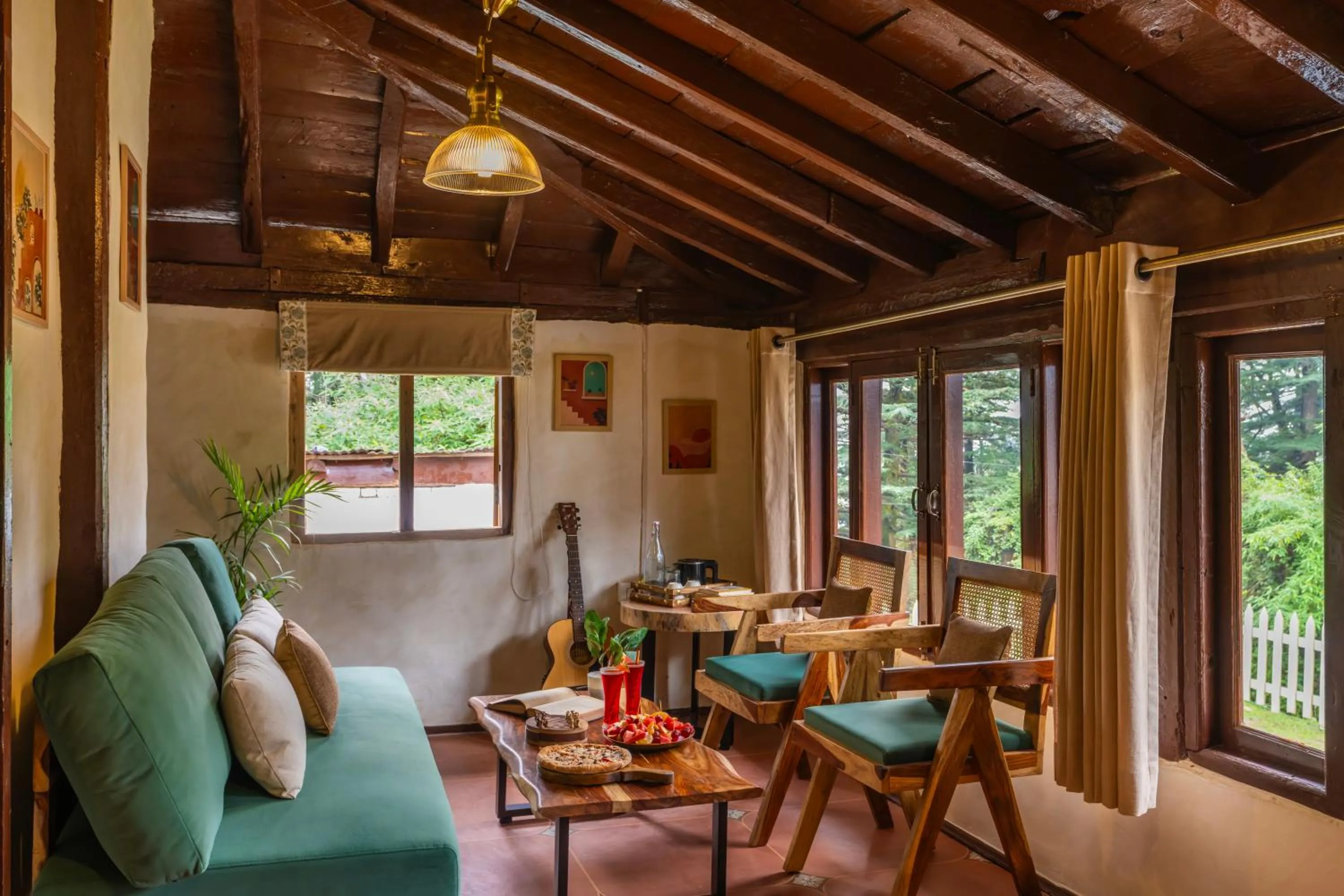 Living room in Himtrek Stays,Mcleodganj