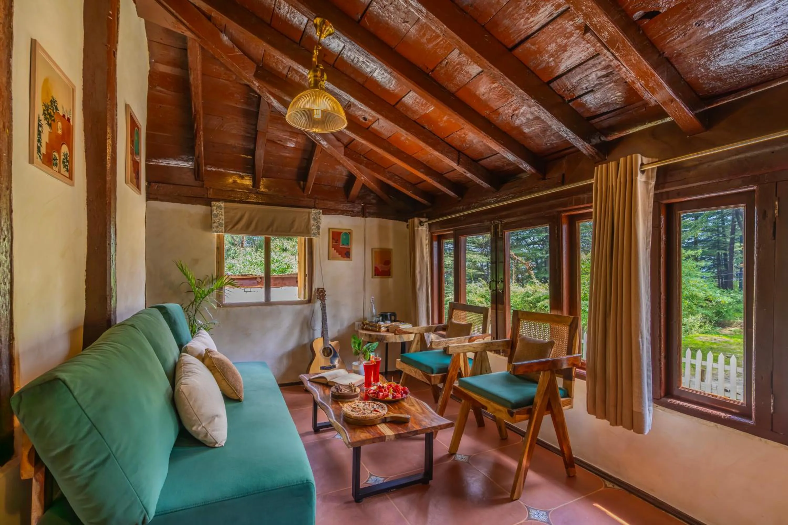 Living room in Himtrek Stays,Mcleodganj