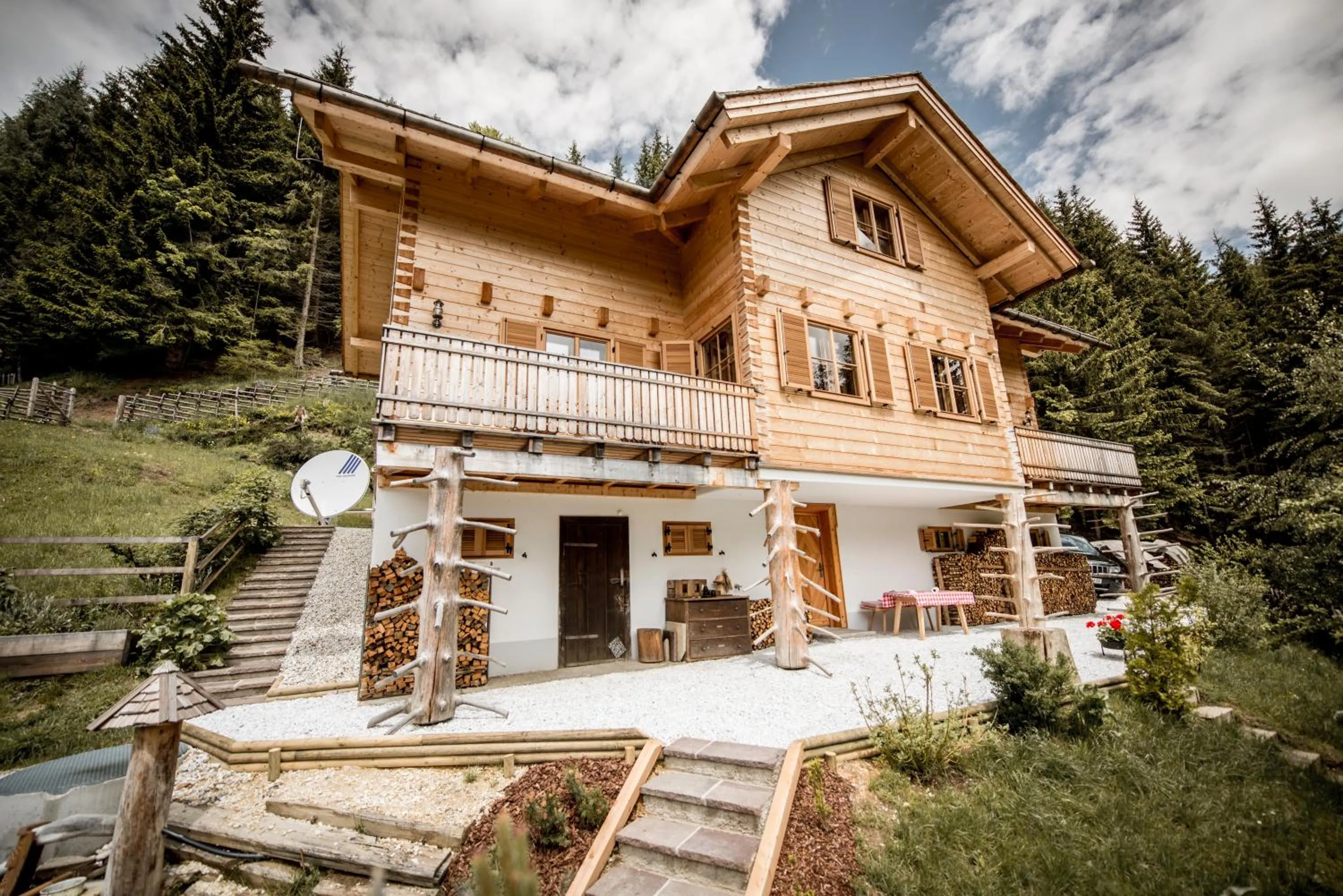 Garden view in Bergchalet Kuhgraben