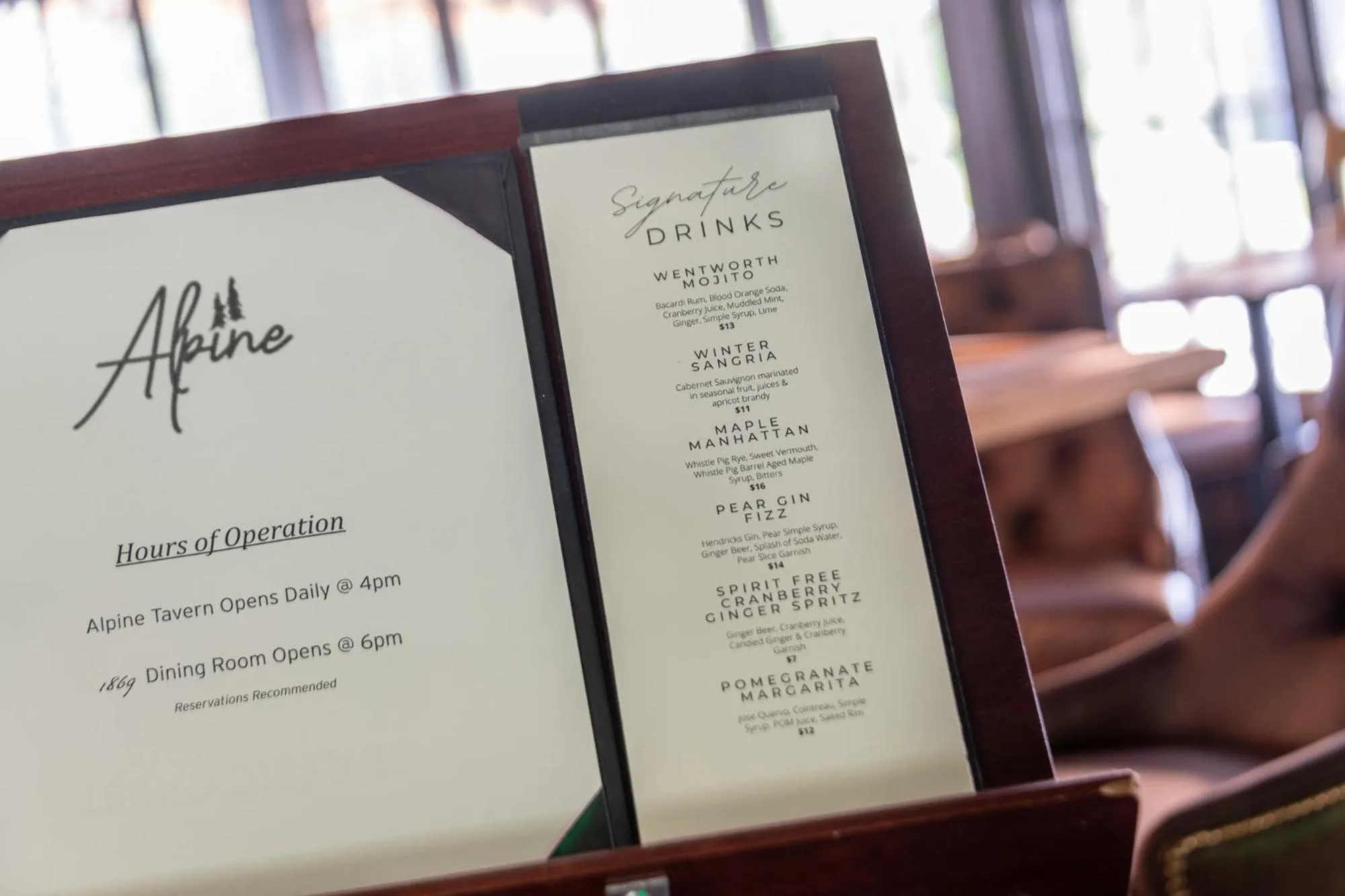 Restaurant/places to eat in The Wentworth