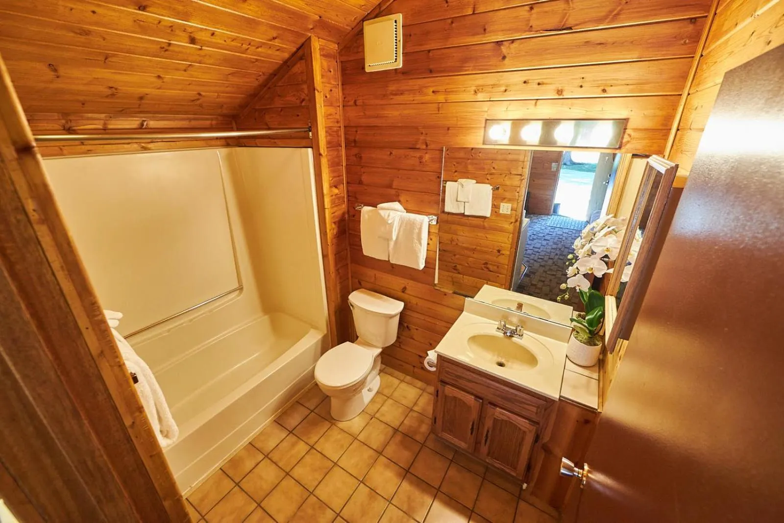Shower in Castle Mountain Chalets