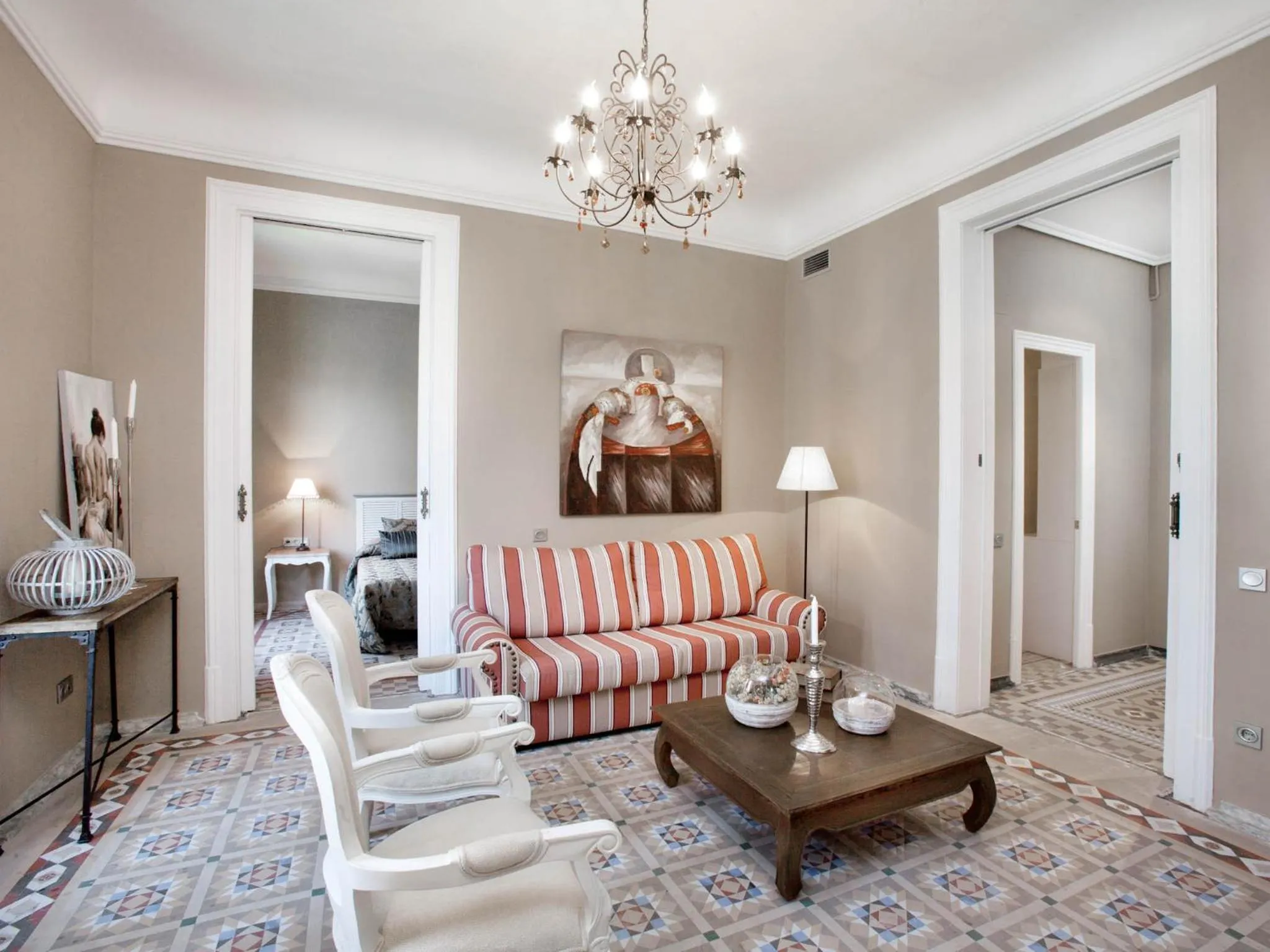 Living room in BCN Rambla Catalunya Apartments