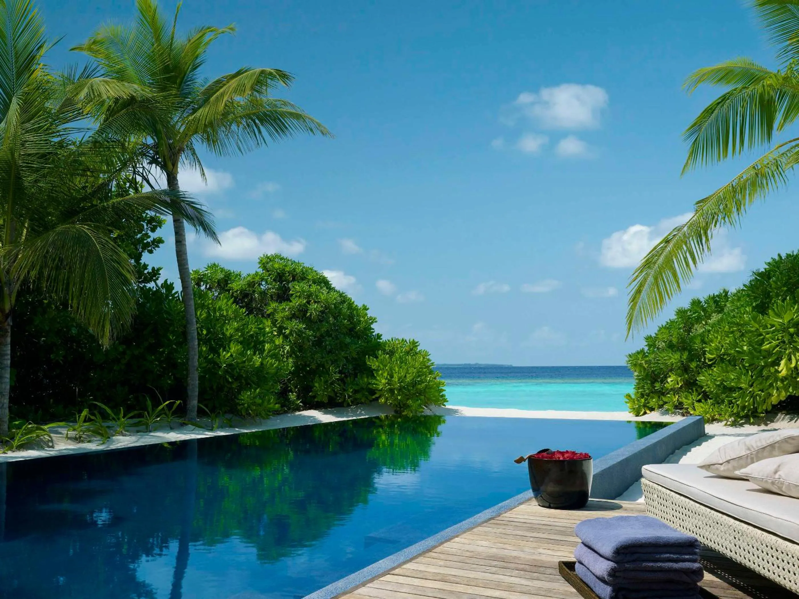 Pool view in Dusit Thani Maldives - Mudhdhoo Island, Baa Atoll