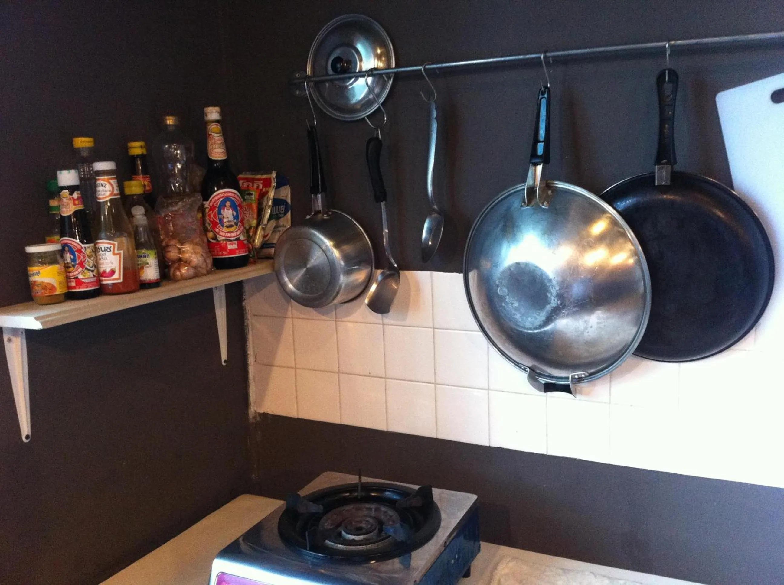 Communal kitchen in Monkey Samui Hostel