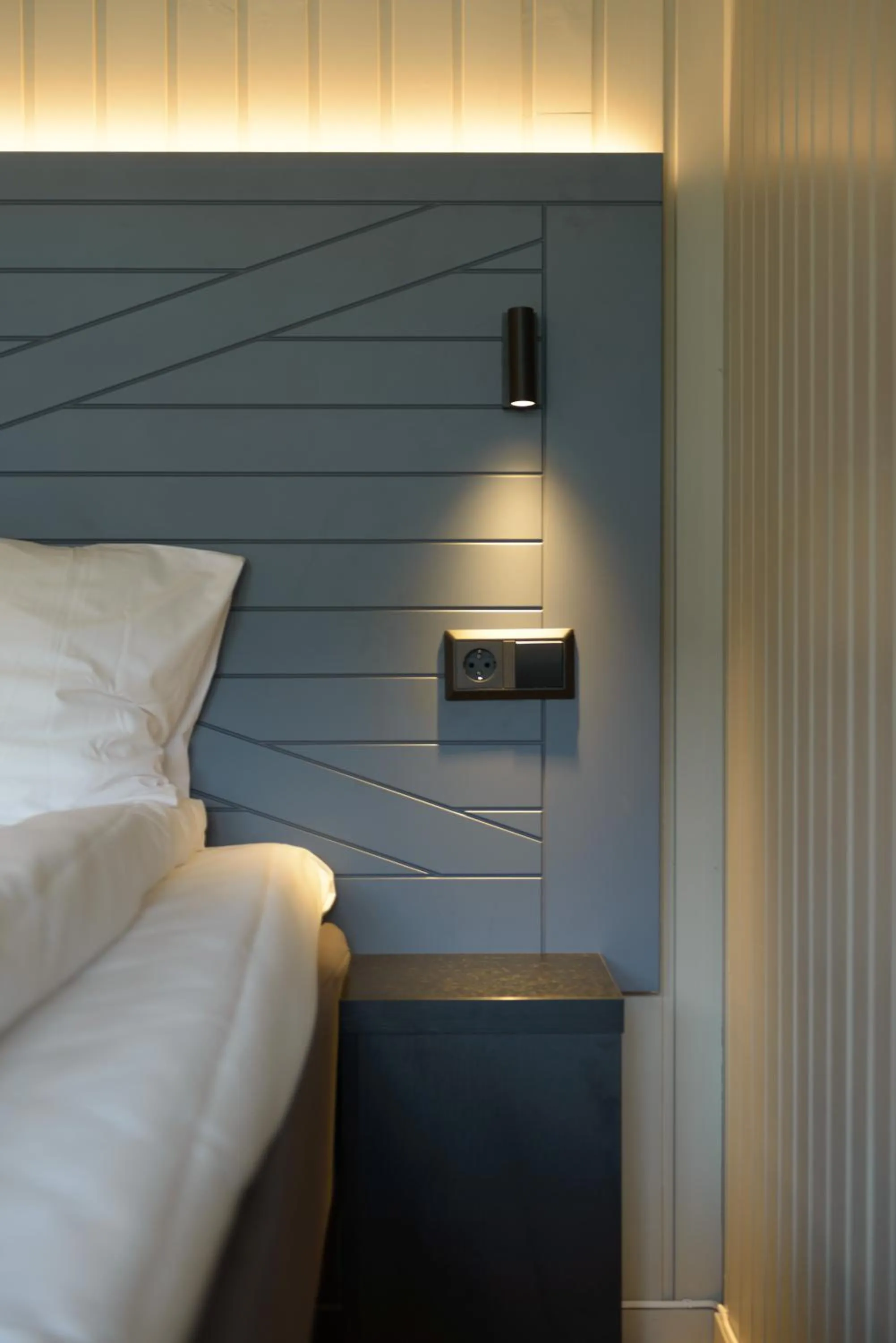 Bed in Grønnbuene Rorbu Hotel