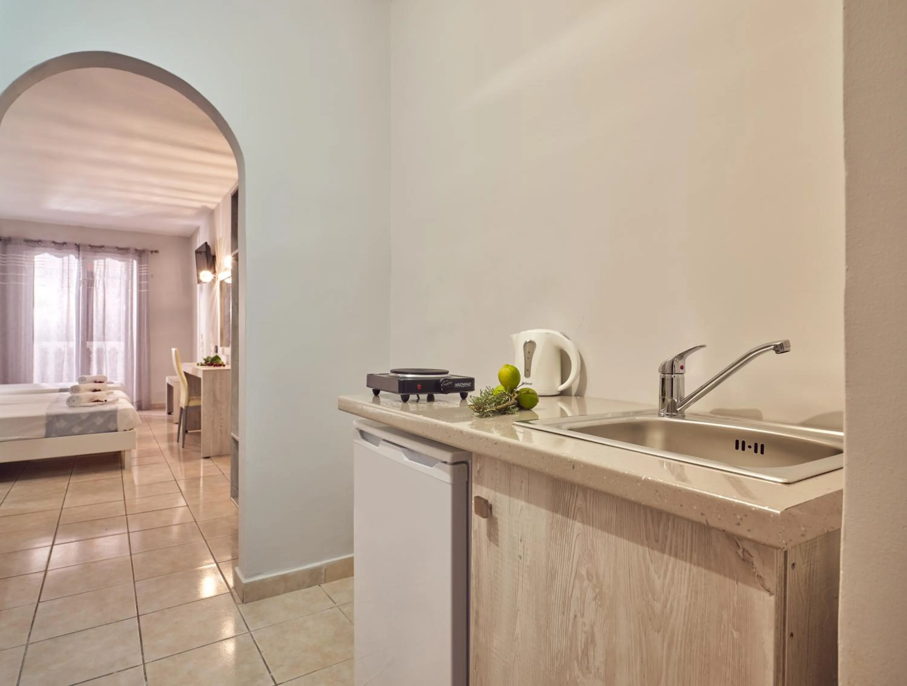 Kitchen or kitchenette in Savvas-Deval Hotel
