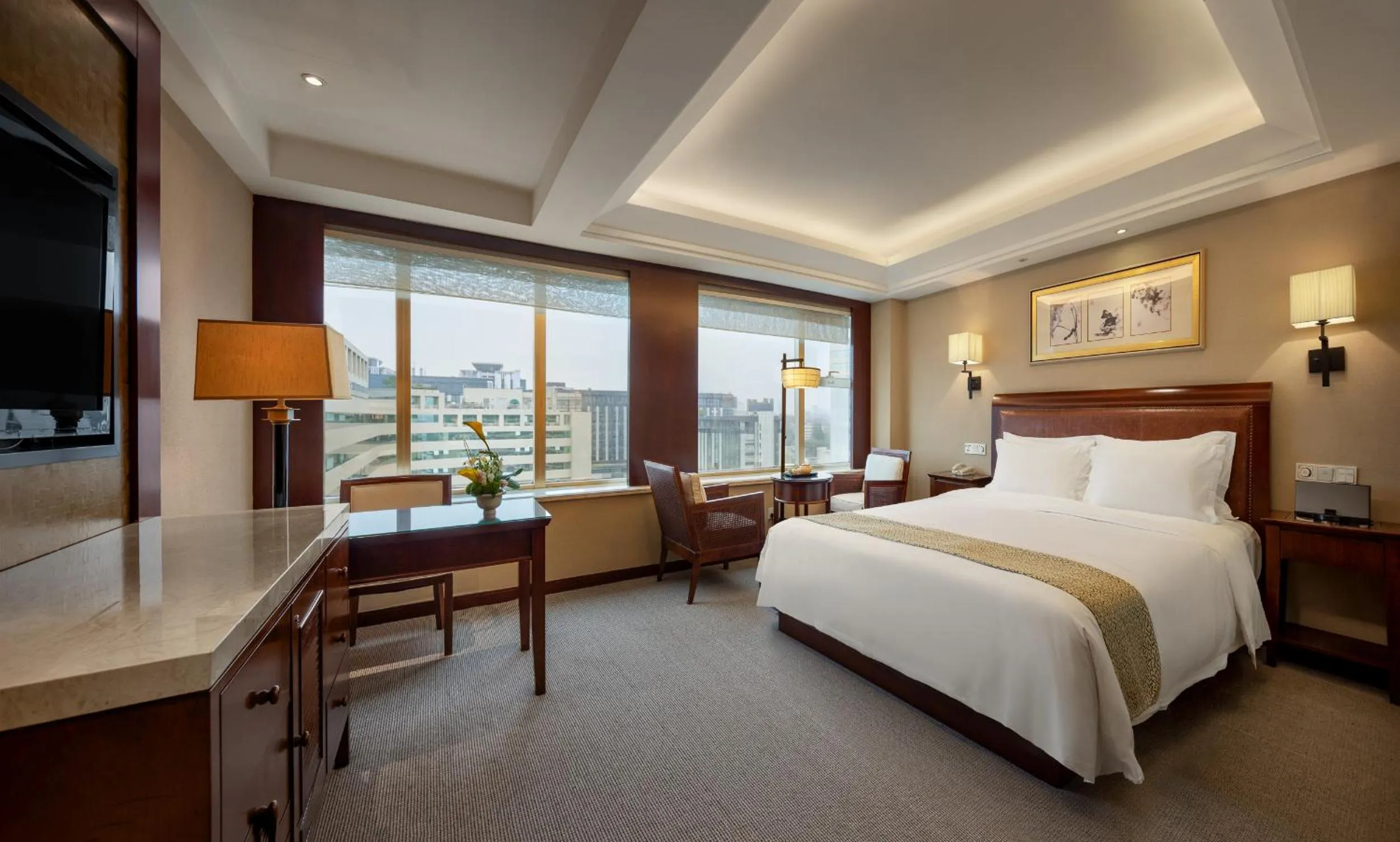 Bed in Zhejiang Narada Grand Hotel