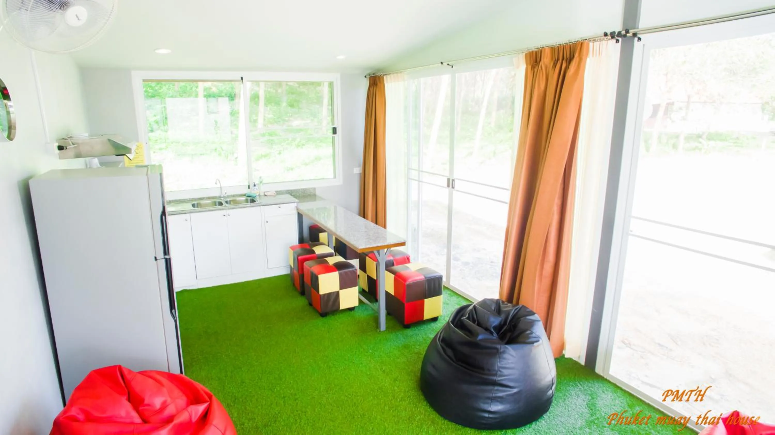 Communal kitchen in Phuket Muay Thai House