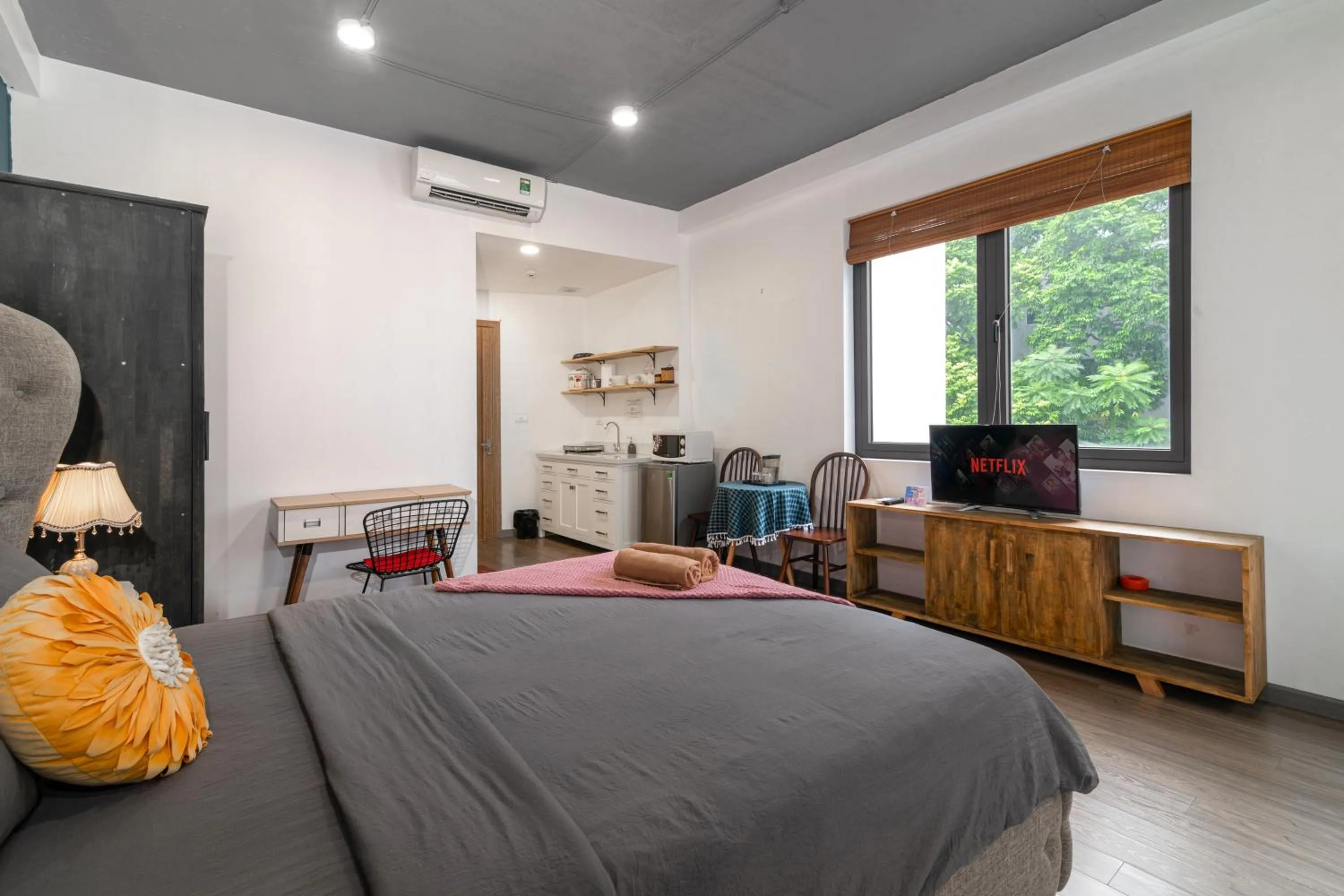 Bed in SaziHome Le Thanh Tong Hanoi