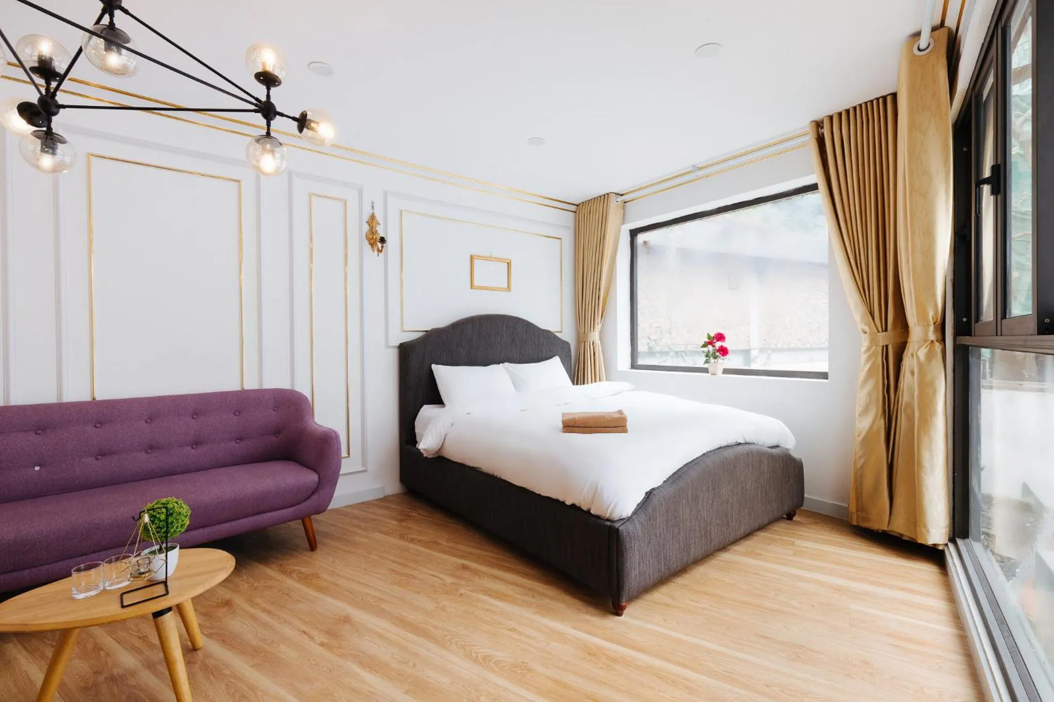 Bed in SaziHome Le Thanh Tong Hanoi