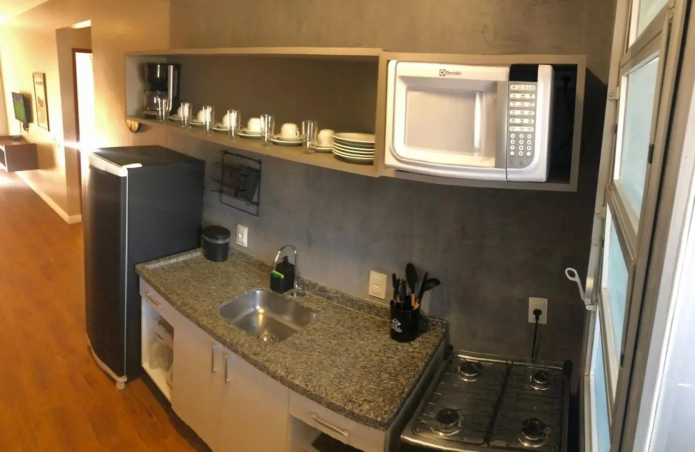 Kitchen or kitchenette in Belluno Apart Hotel