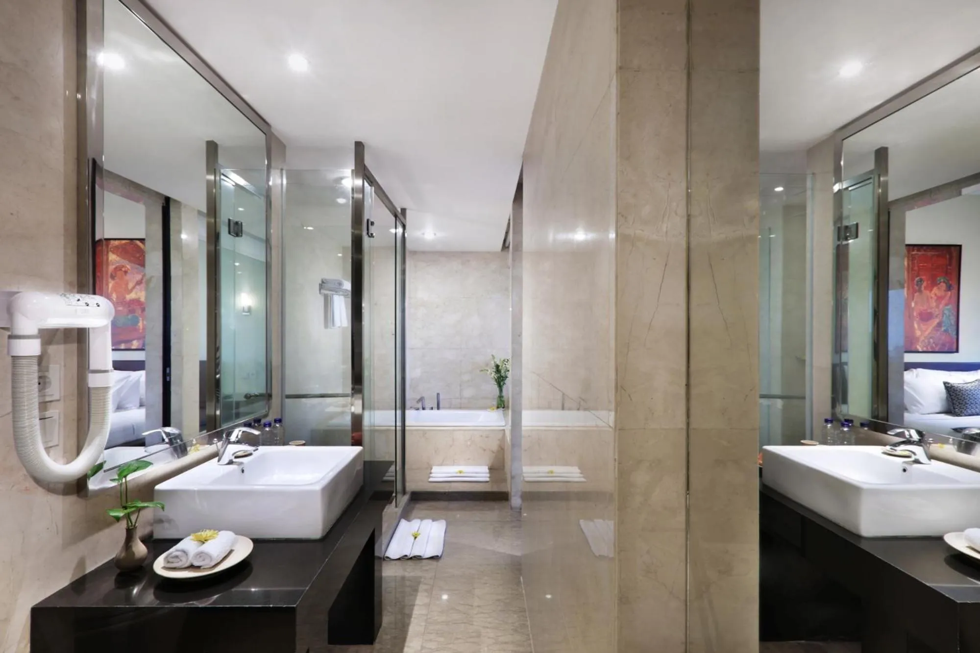 Bathroom, Bed in Grand Candi Hotel