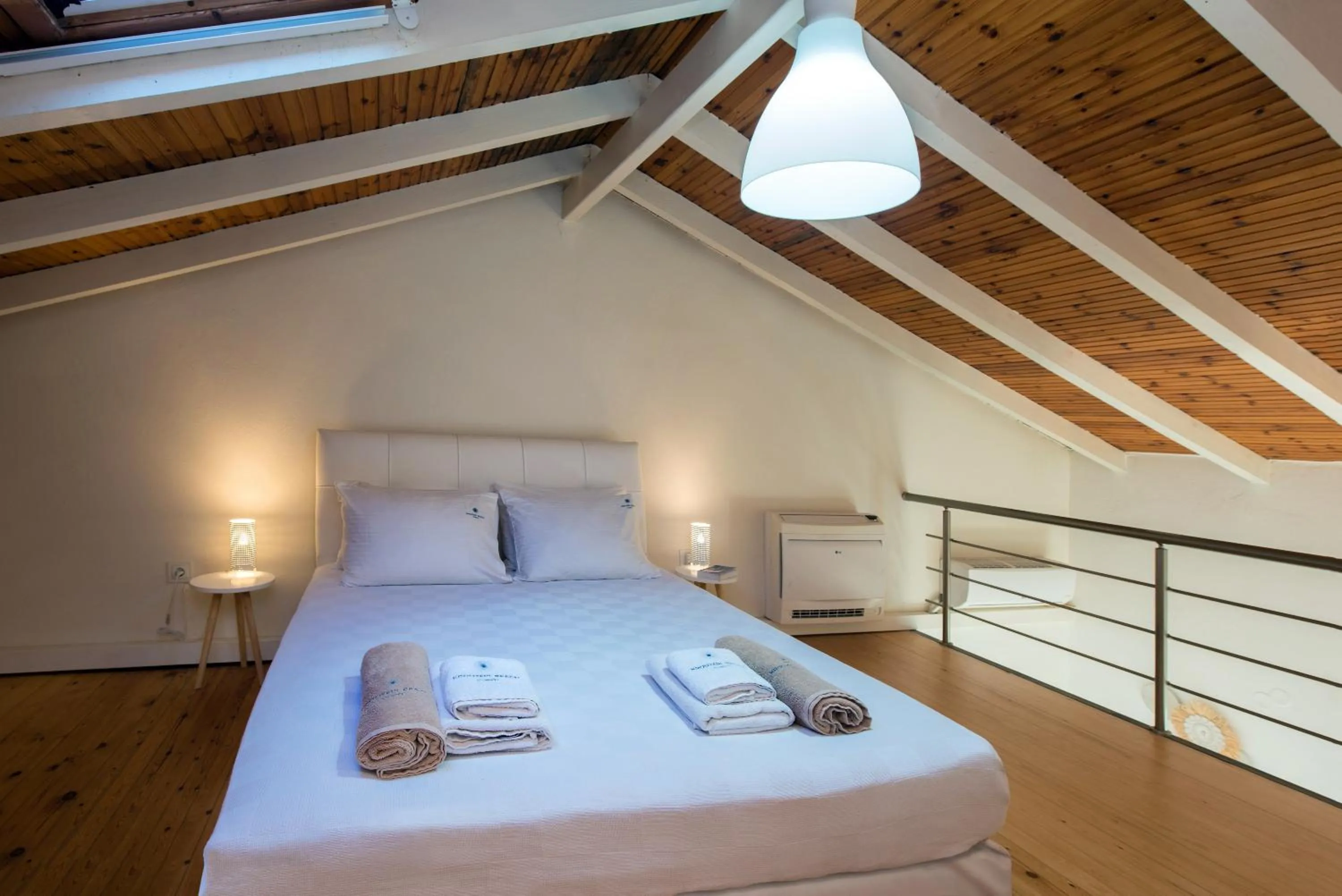 Bed in Krouzeri Beach Apartments